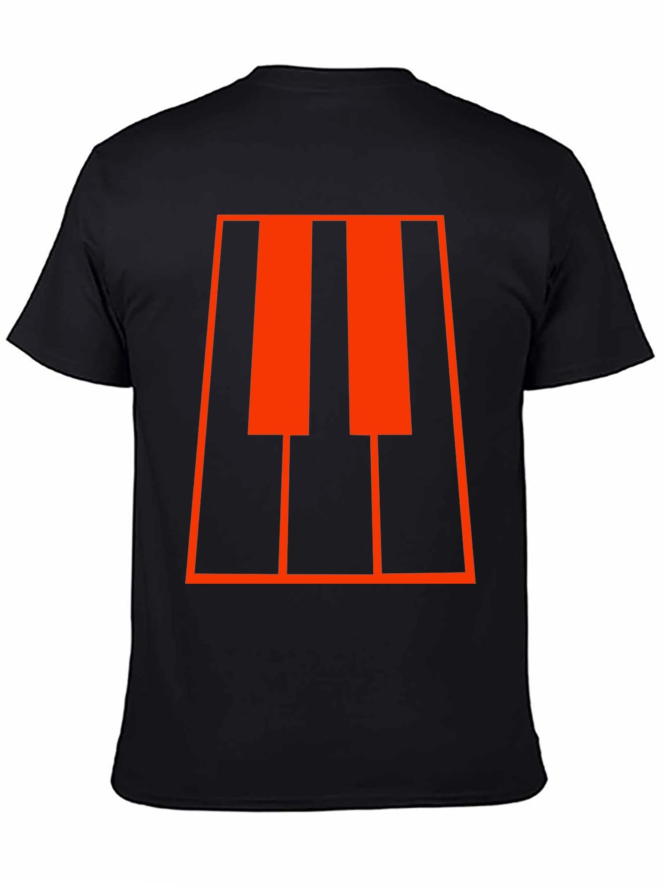 Black Piano Keys Graphic Tee - Music Lover's T-Shirt view 4