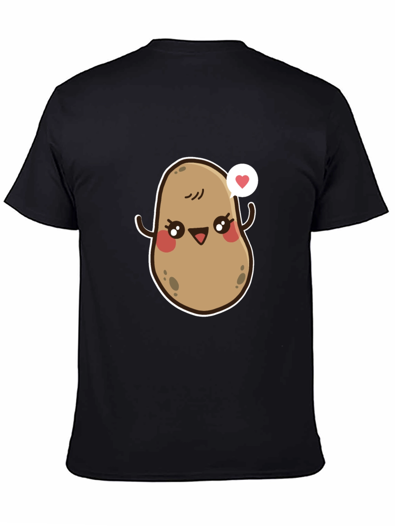 Black Cute Potato Love T-Shirt view 4