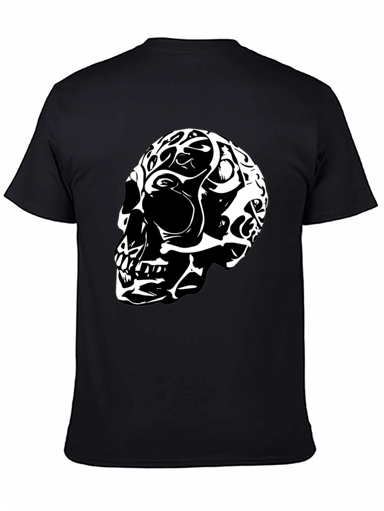 Black Skull Graphic T-Shirt - Black view 4