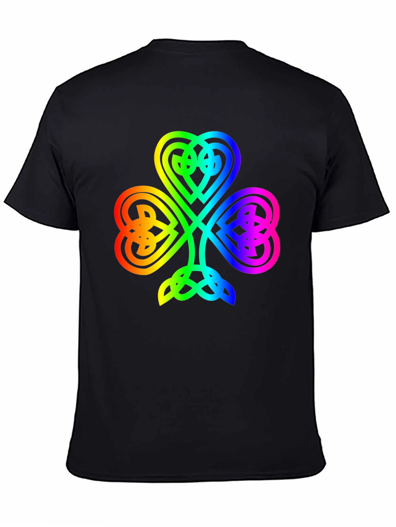 Black Rainbow Shamrock T-Shirt - Lucky Irish Pride view 4