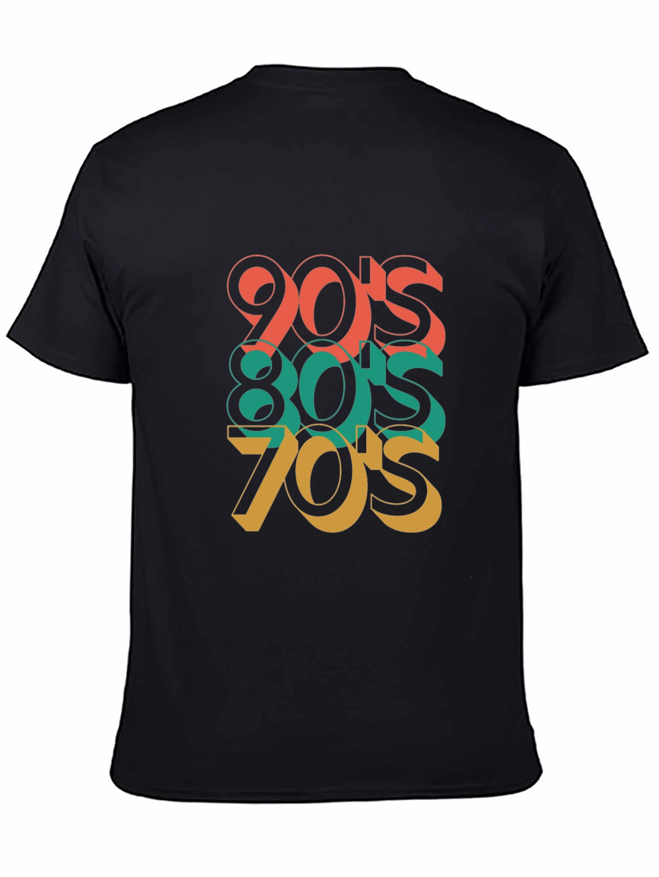 Black Retro 70's 80's 90's Throwback T-Shirt view 4