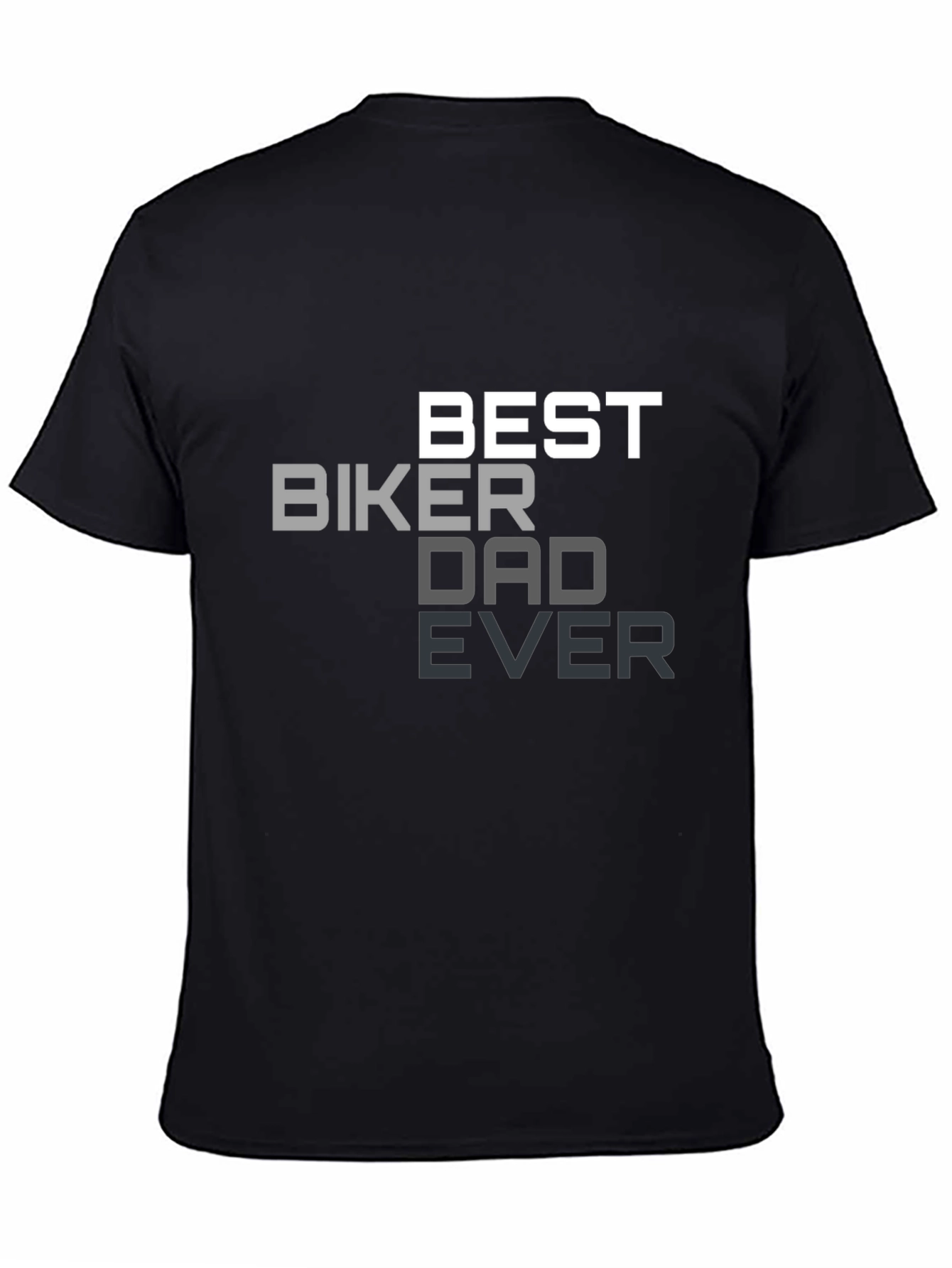 Black Best Biker Dad Ever Black T-Shirt view 4