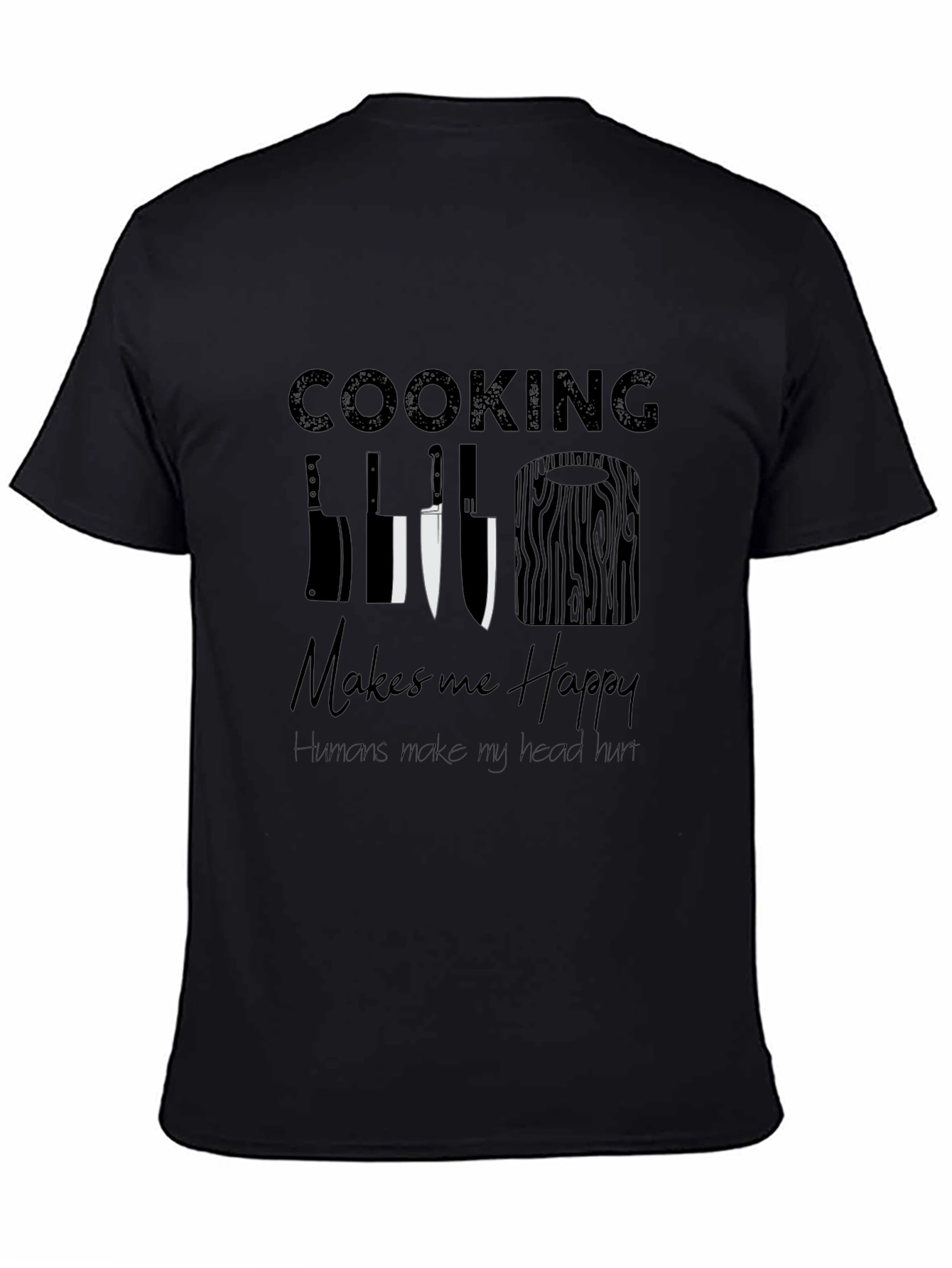 Black Cooking Makes Me Happy Graphic Tee view 4