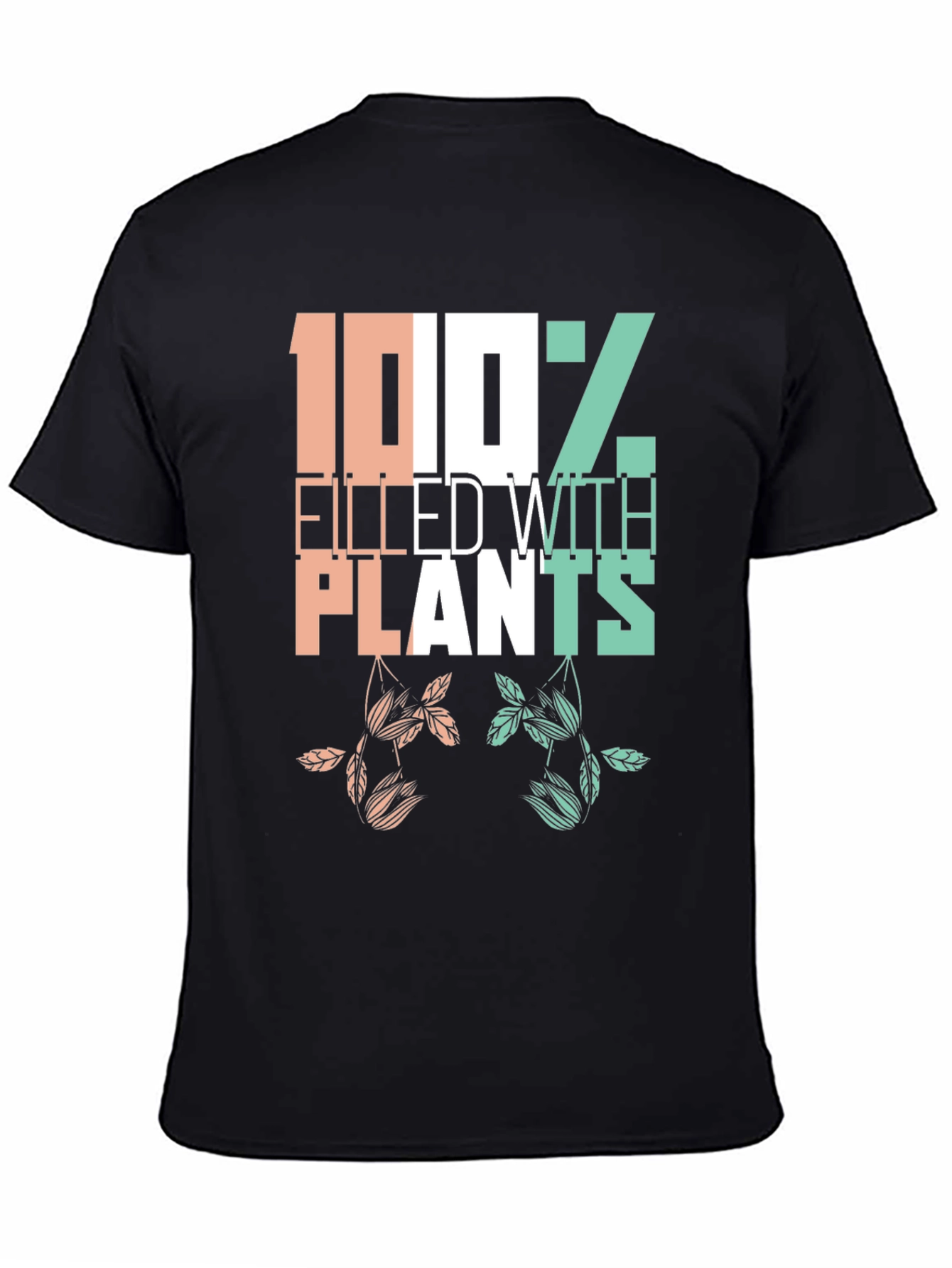 Black Plant Lover T-Shirt - 100% Filled with Plants view 4