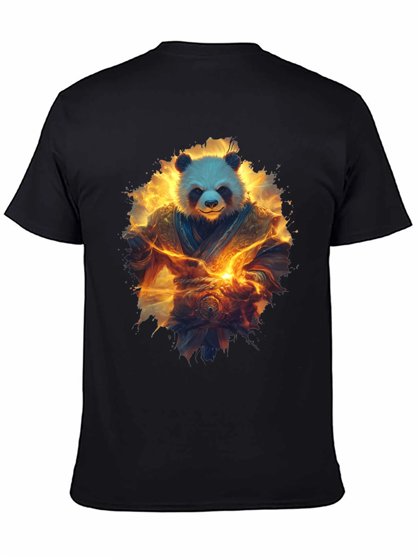 Black Panda Warrior Graphic T-Shirt view 4