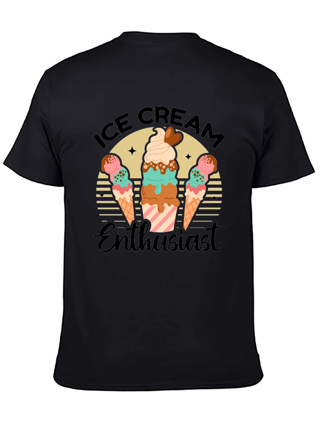 Black Ice Cream Enthusiast Graphic Tee view 4