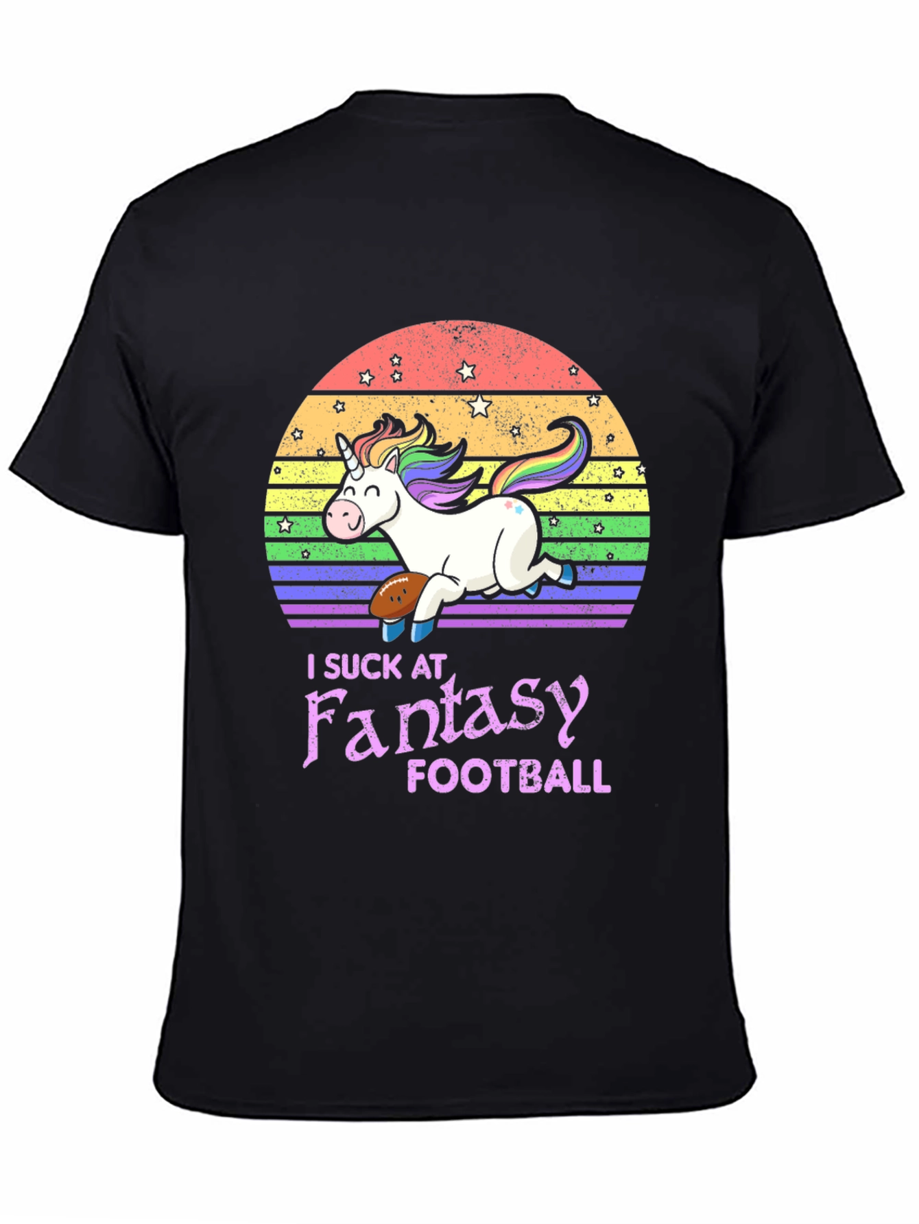Black Unicorn Fantasy Football T-Shirt view 4
