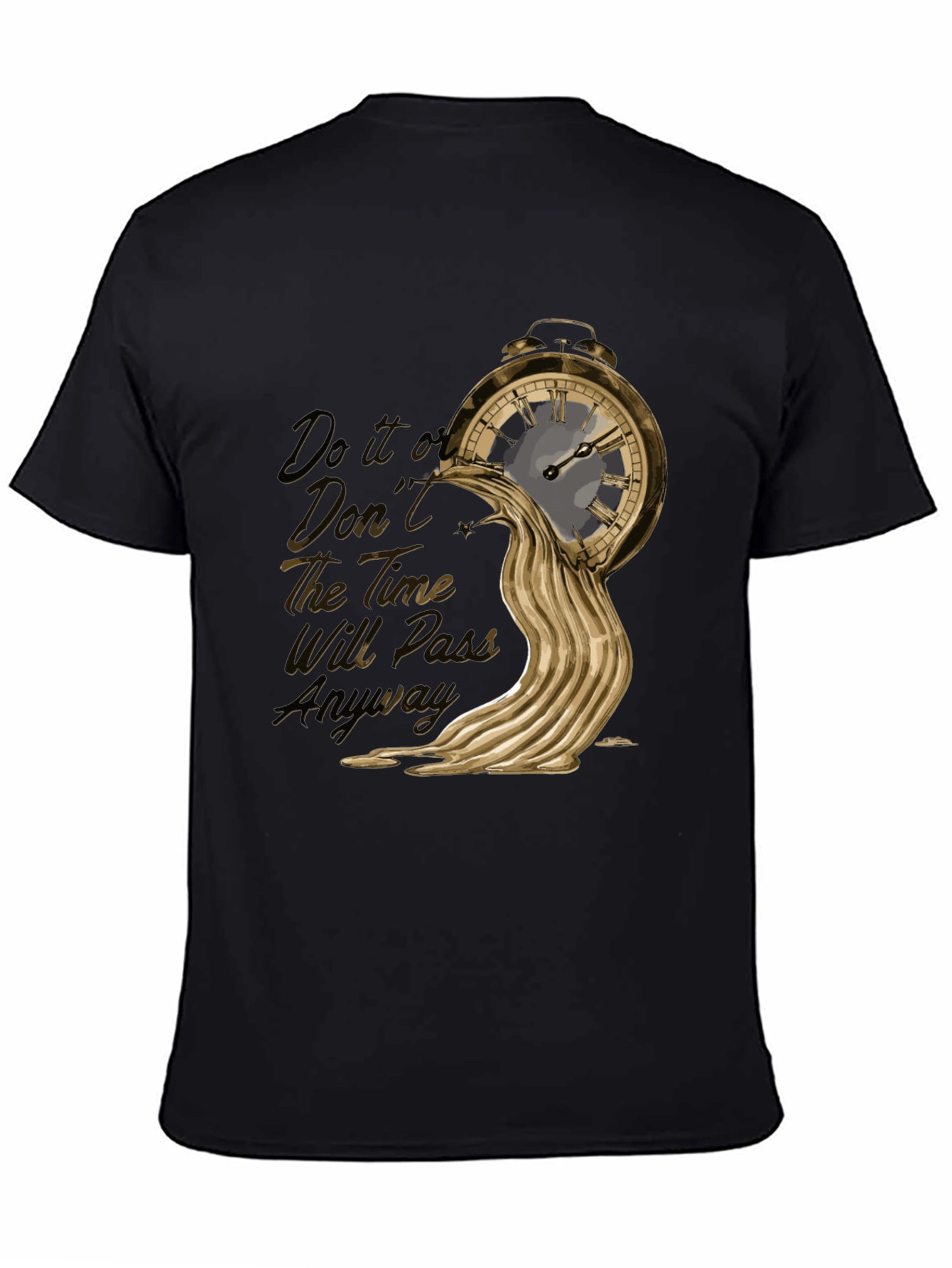 Black Melting Clock Graphic Tee - Time is Fluid! view 4