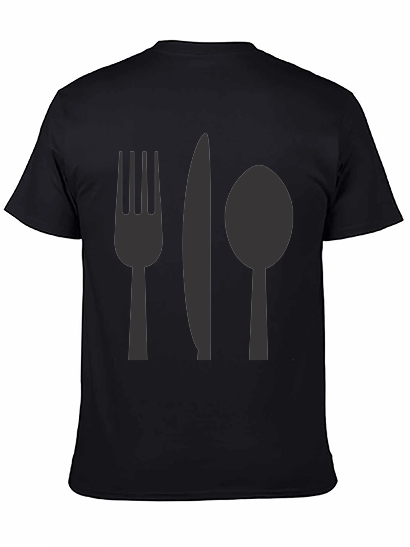Black Cutlery Graphic T-Shirt - Casual Cotton Tee view 4