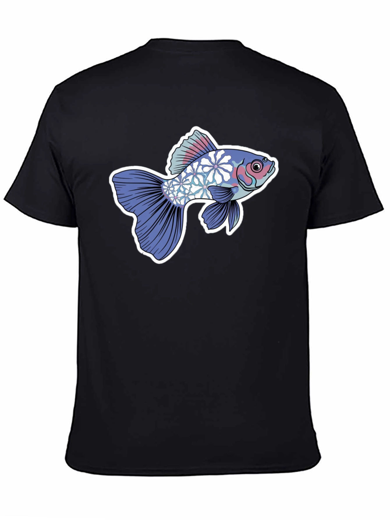 Black Floral Koi Graphic Tee view 4