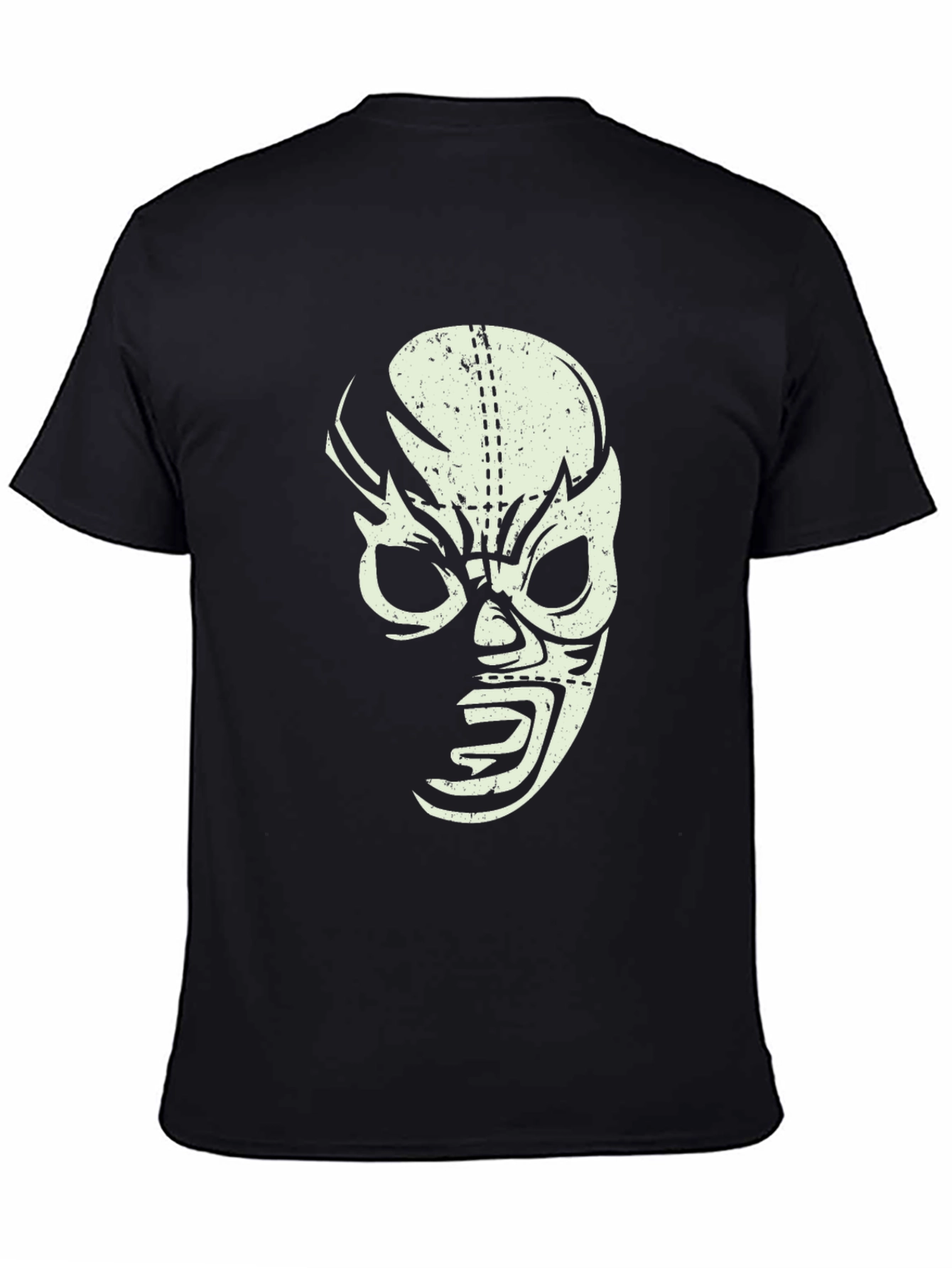 Black Lucha Libre Mask Graphic T-Shirt - Black view 4