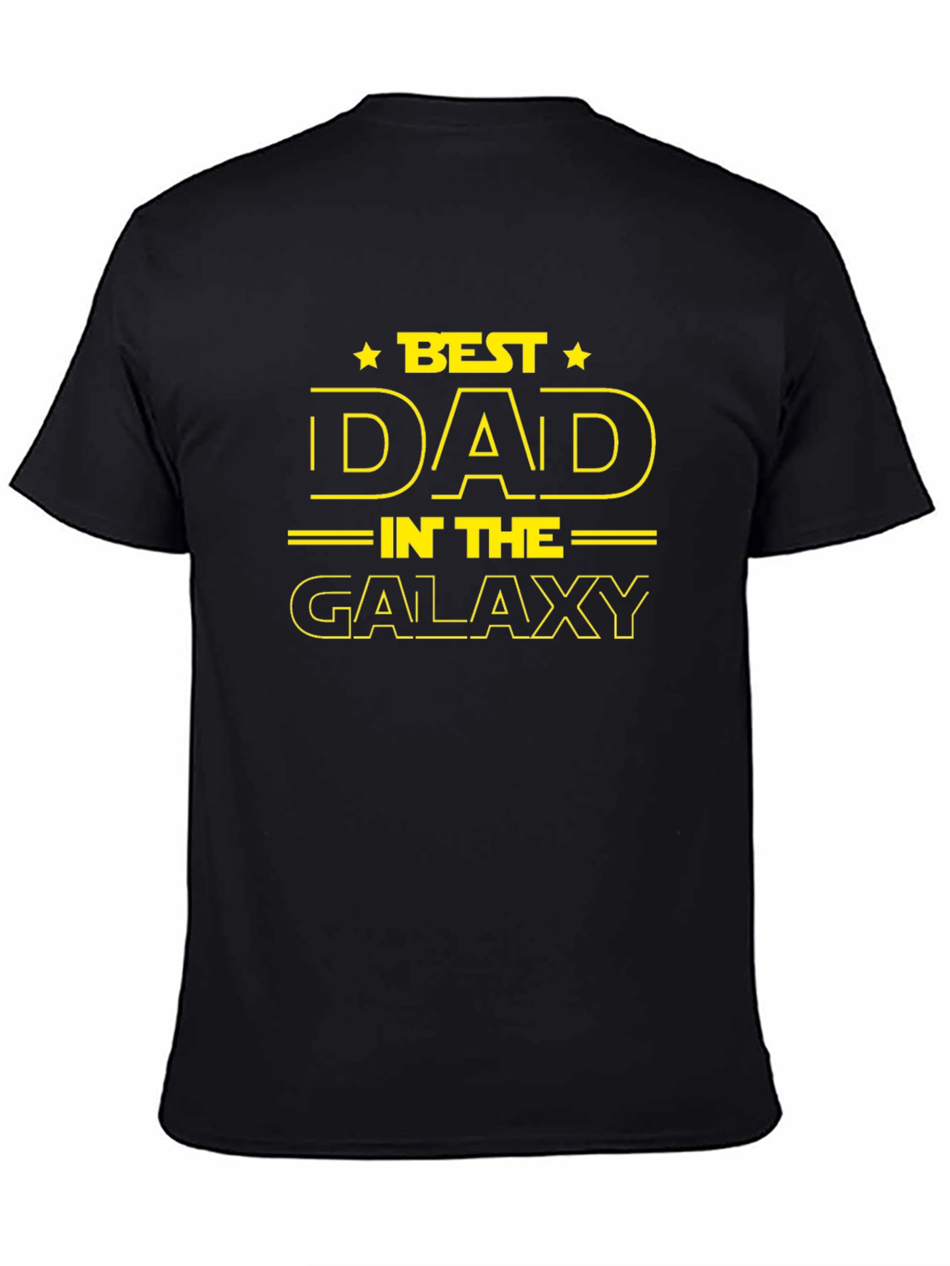 Black Best Dad in The Galaxy Black T-Shirt view 4