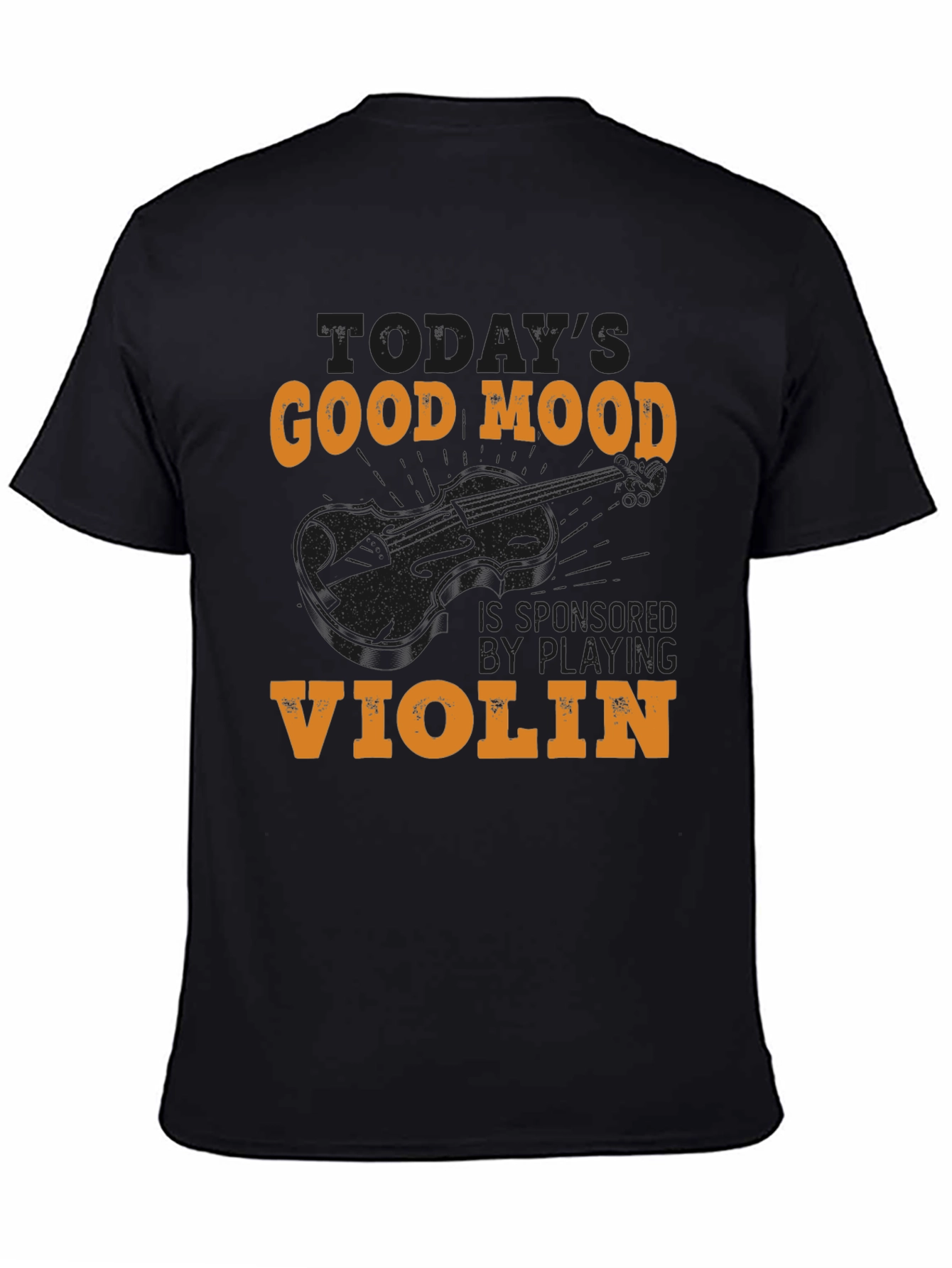 Black Good Mood Violin Graphic T-Shirt view 4