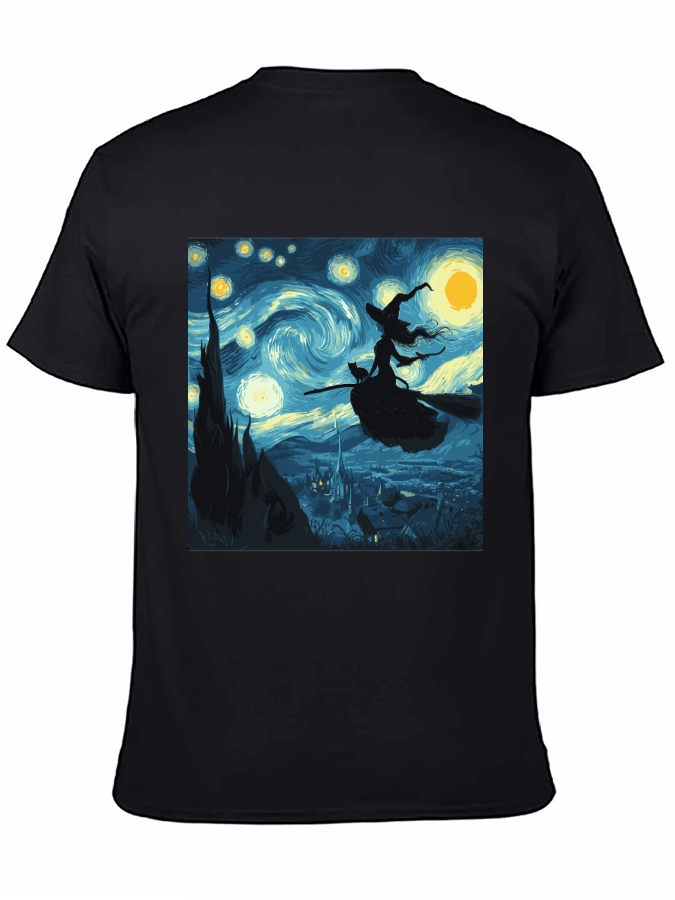Black Starry Night Witch T-Shirt view 4