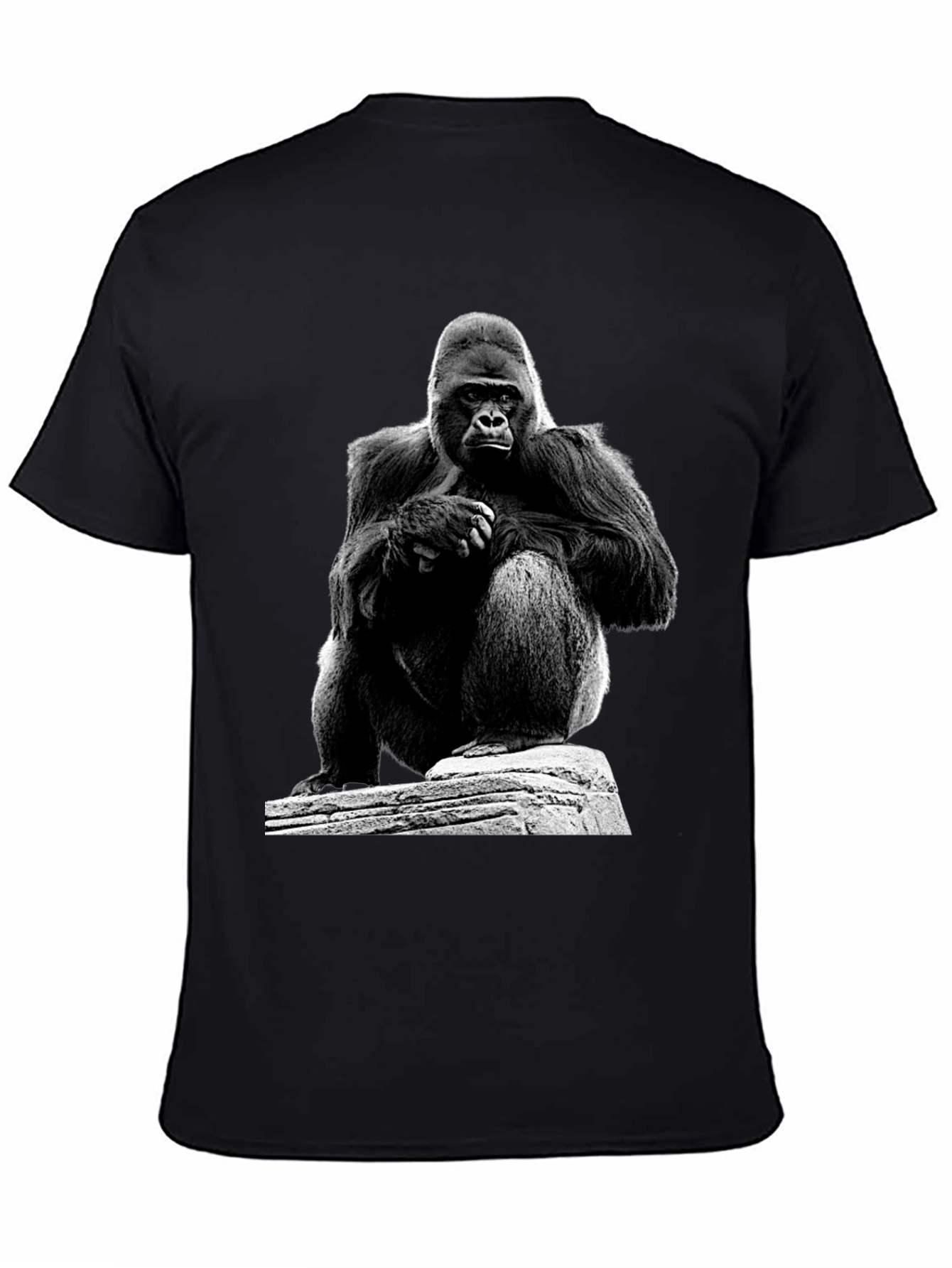 Black Gorilla Graphic T-Shirt - Black Unisex Tee view 4
