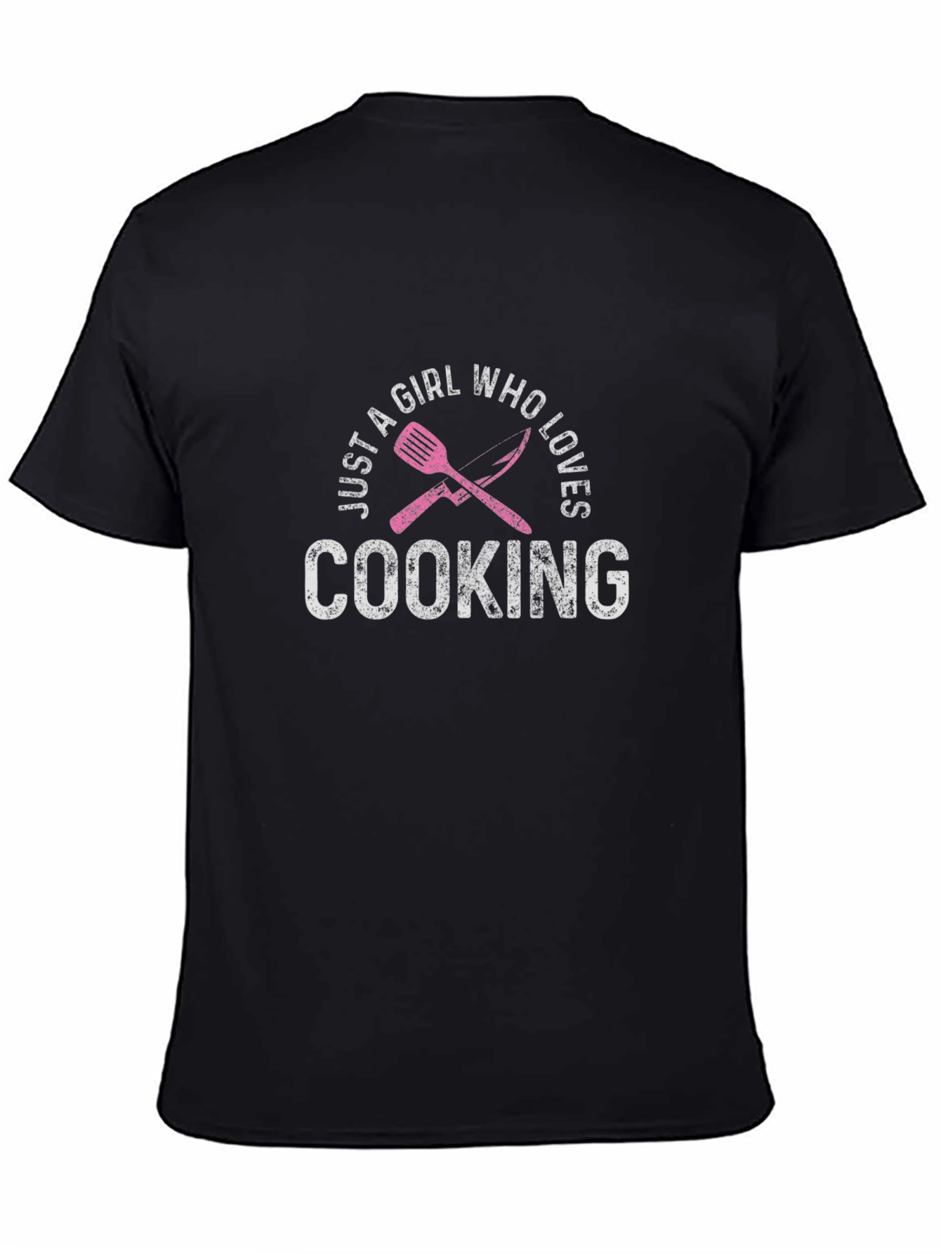 Black Just a Girl Who Loves Cooking T-Shirt view 4
