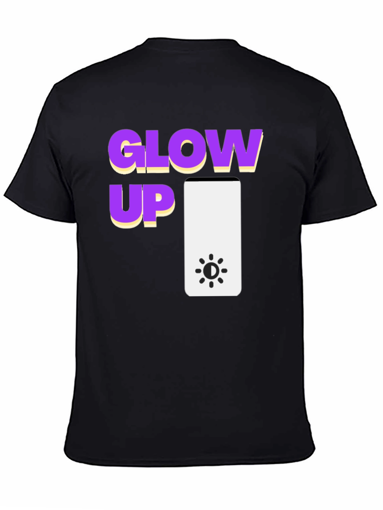 Black Glow Up Graphic Tee - Black Cotton T-Shirt view 4