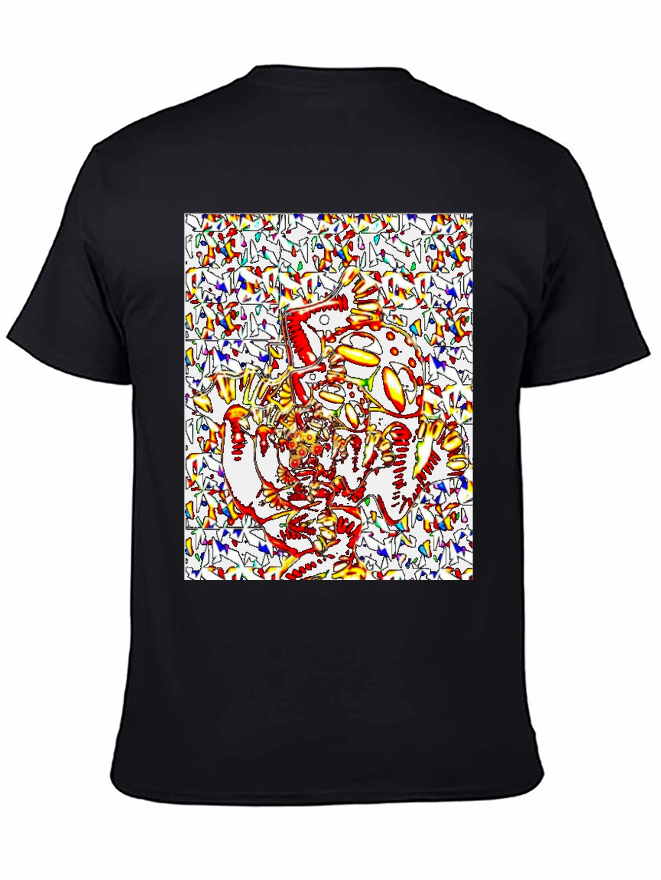 Black Psychedelic Creature Graphic Tee - Black view 4