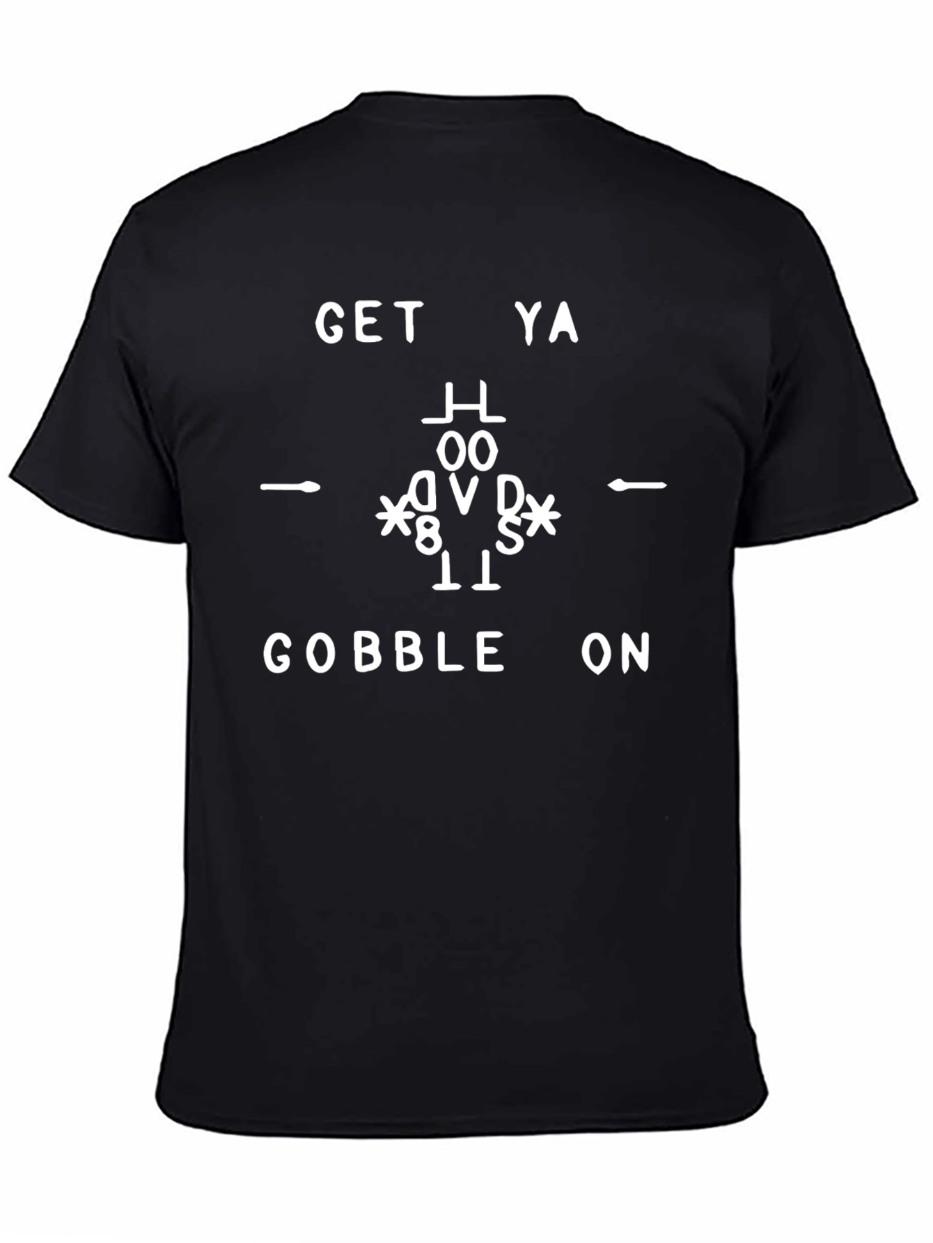 Black Get Ya Gobble On Black Graphic T-Shirt view 4