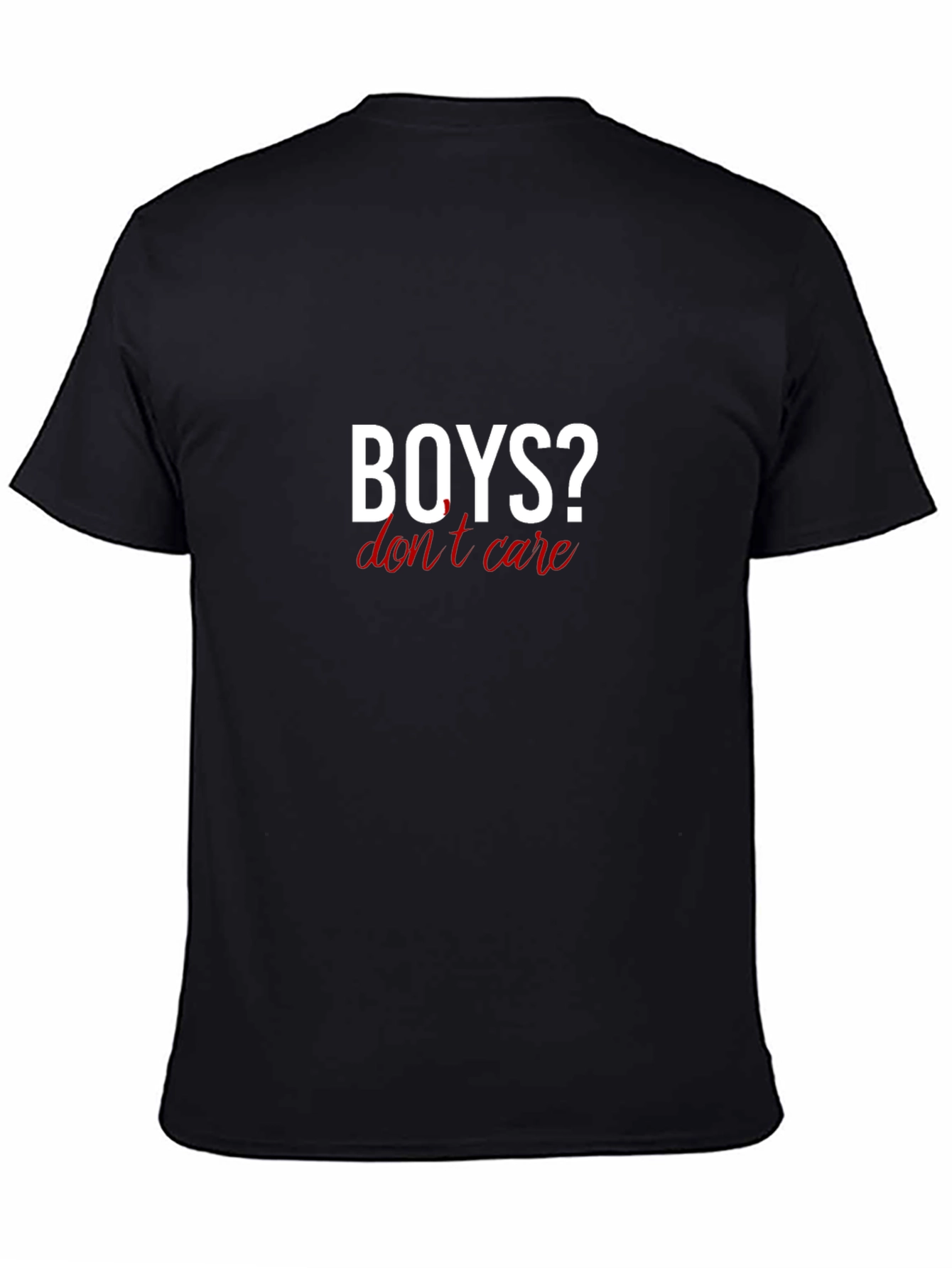 Black BOYS? Don't Care Graphic Tee - Unisex Black T-Shirt view 4