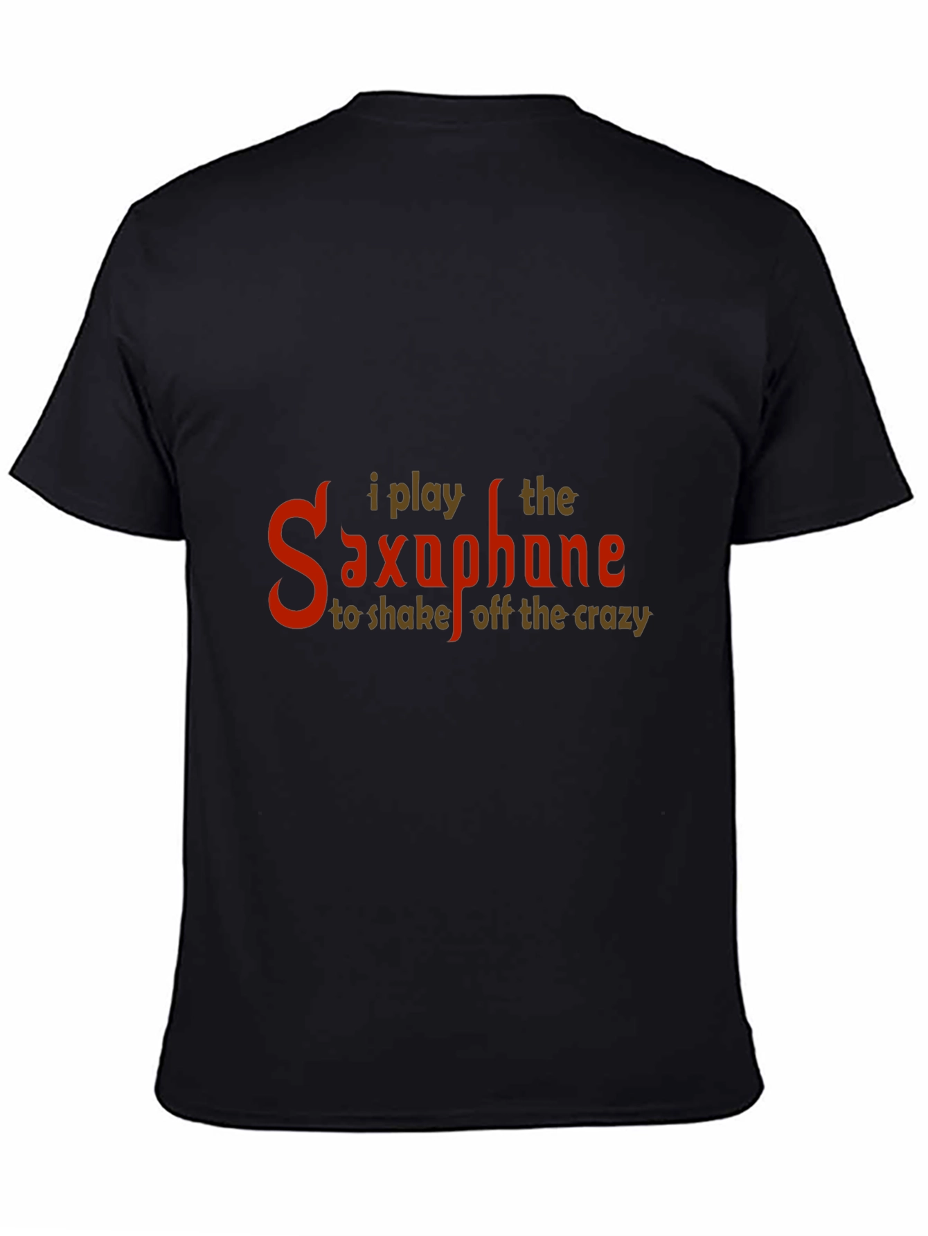 Black I Play Saxophone Funny Music T-Shirt view 4