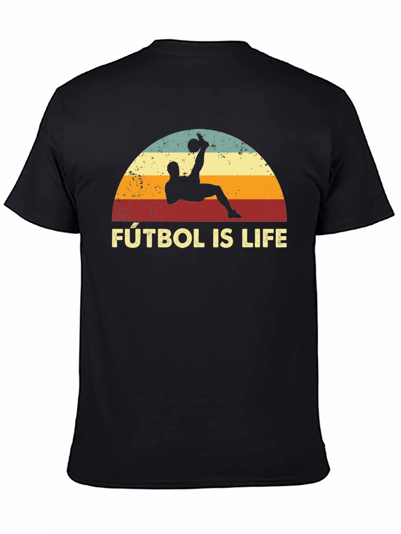 Black Fútbol Is Life Graphic T-Shirt view 4