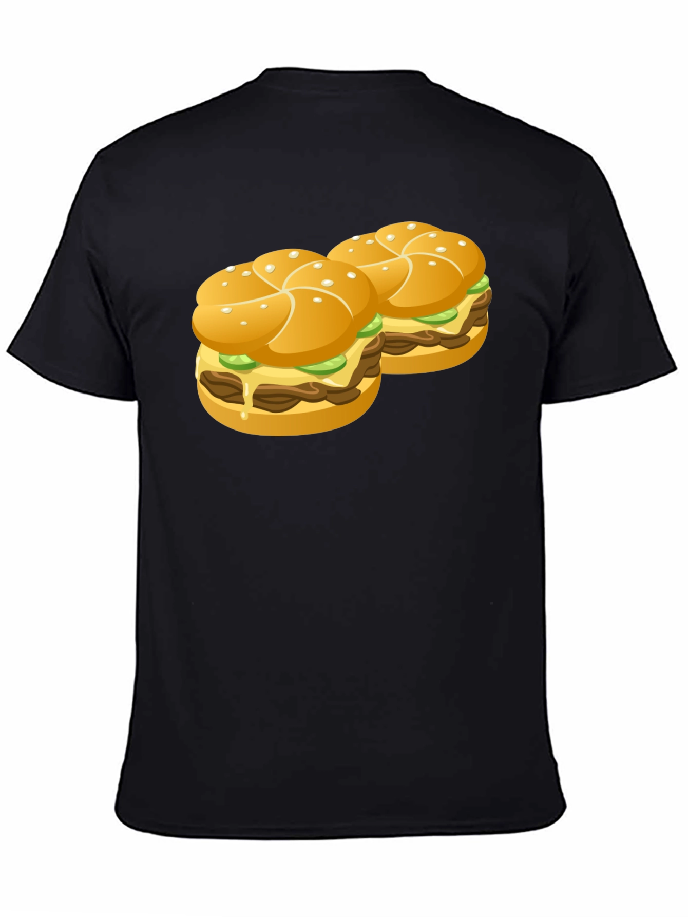 Black Burger Graphic Black T-Shirt view 4