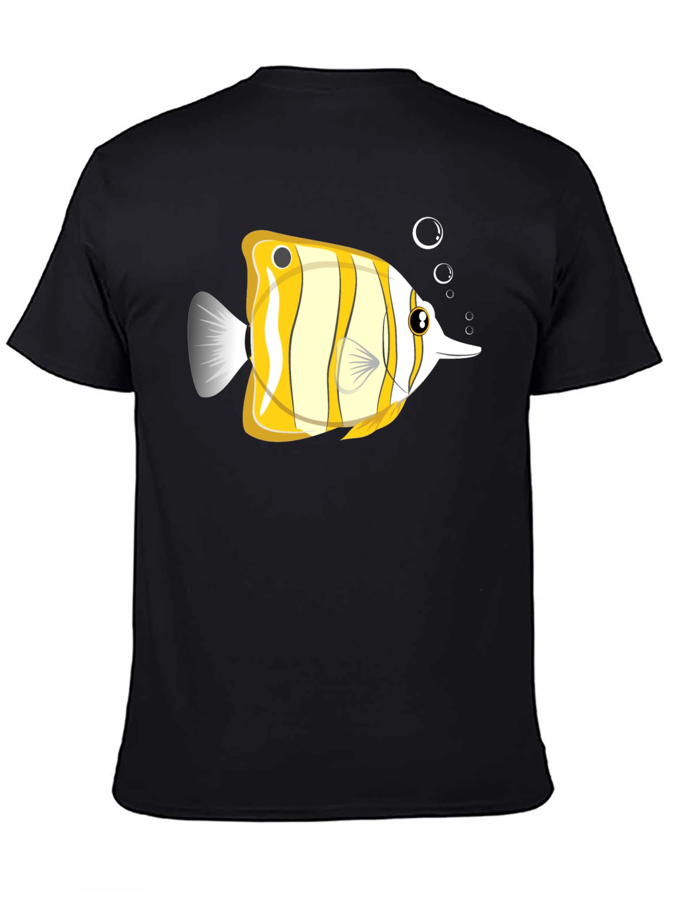 Black Striped Fish Graphic Tee - Unique Design view 4