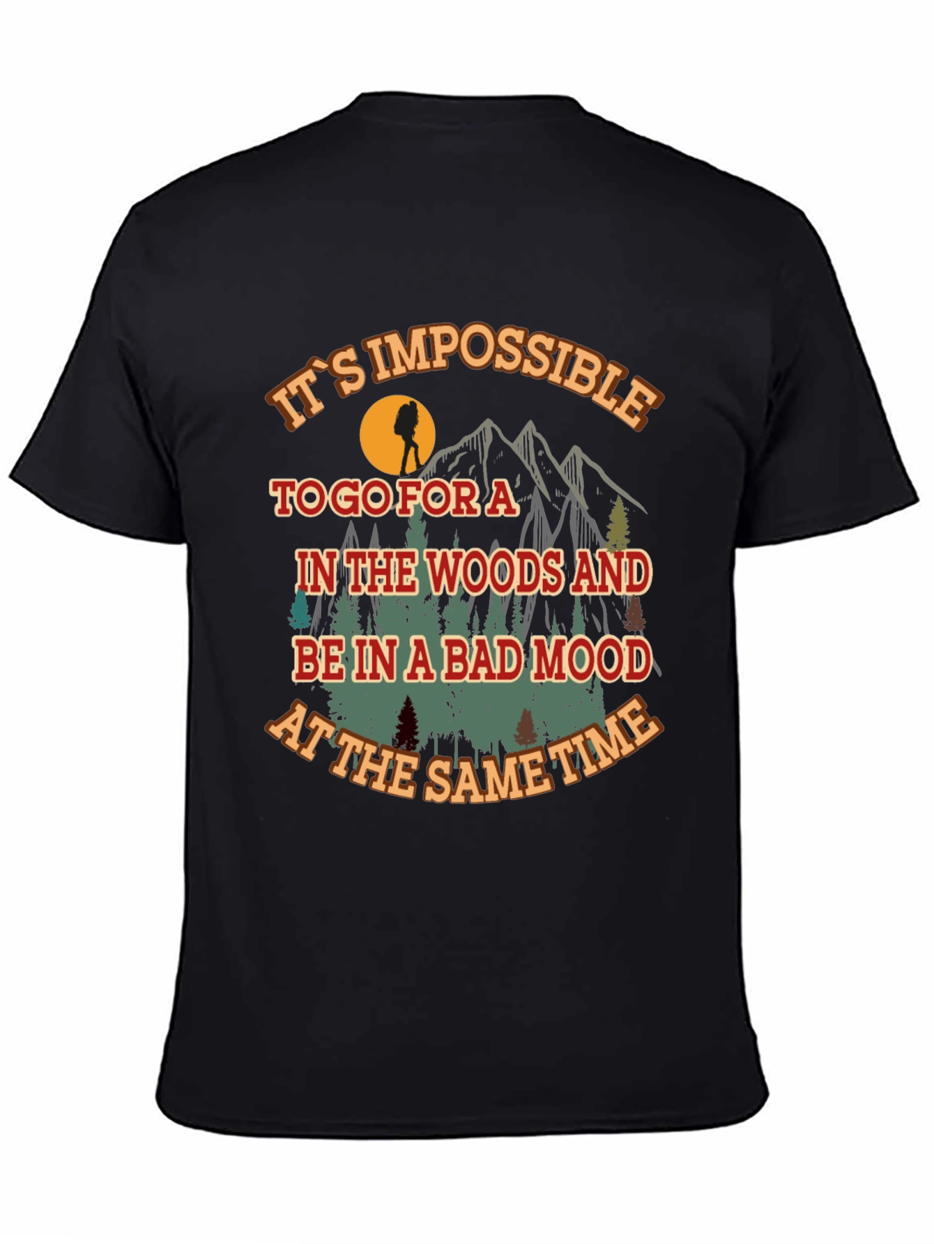 Black Hiking Adventure Graphic Tee - Bad Mood Impossible view 4