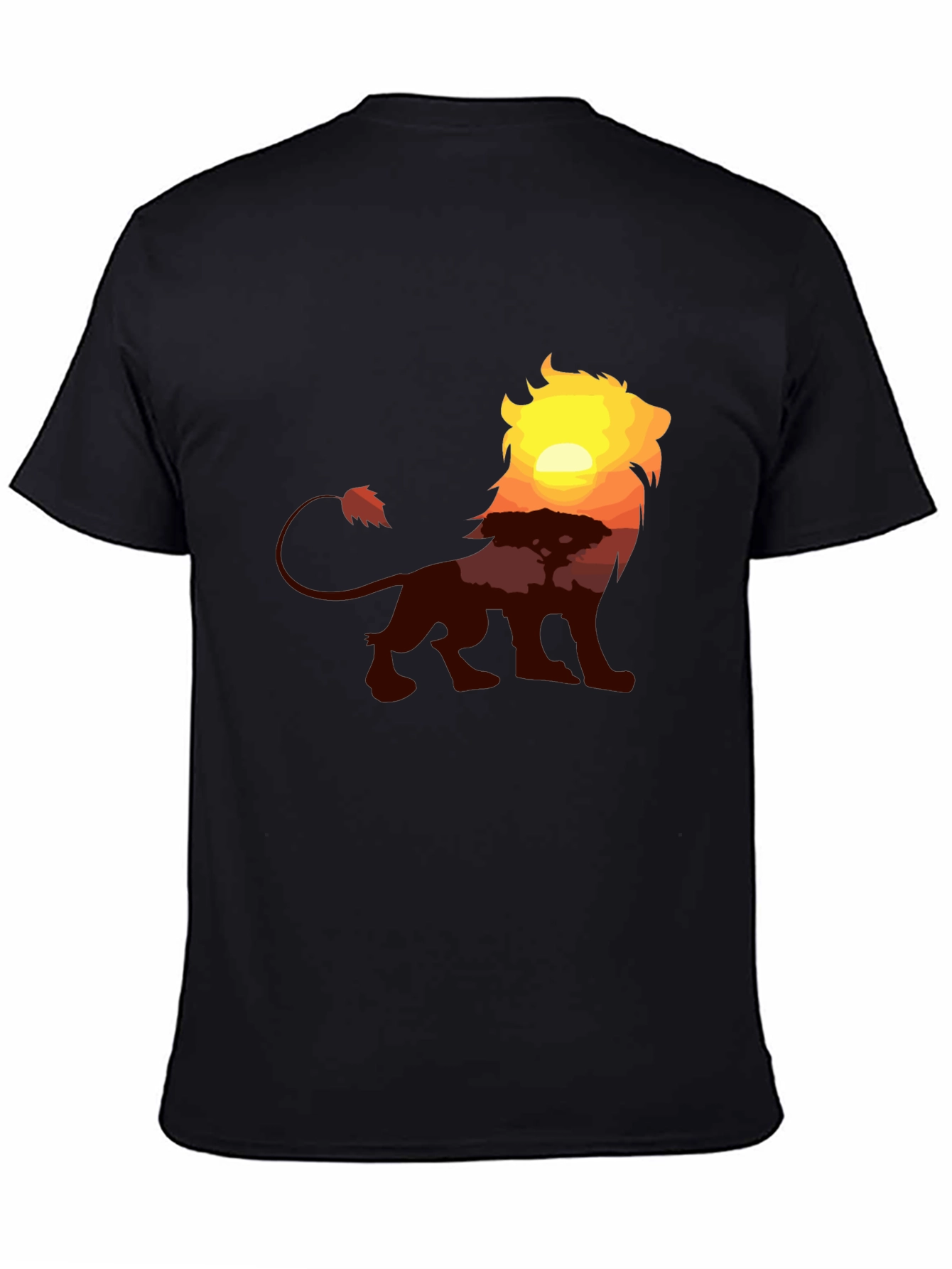 Black Lion Sunset Graphic Tee - Classic Black T-Shirt view 4