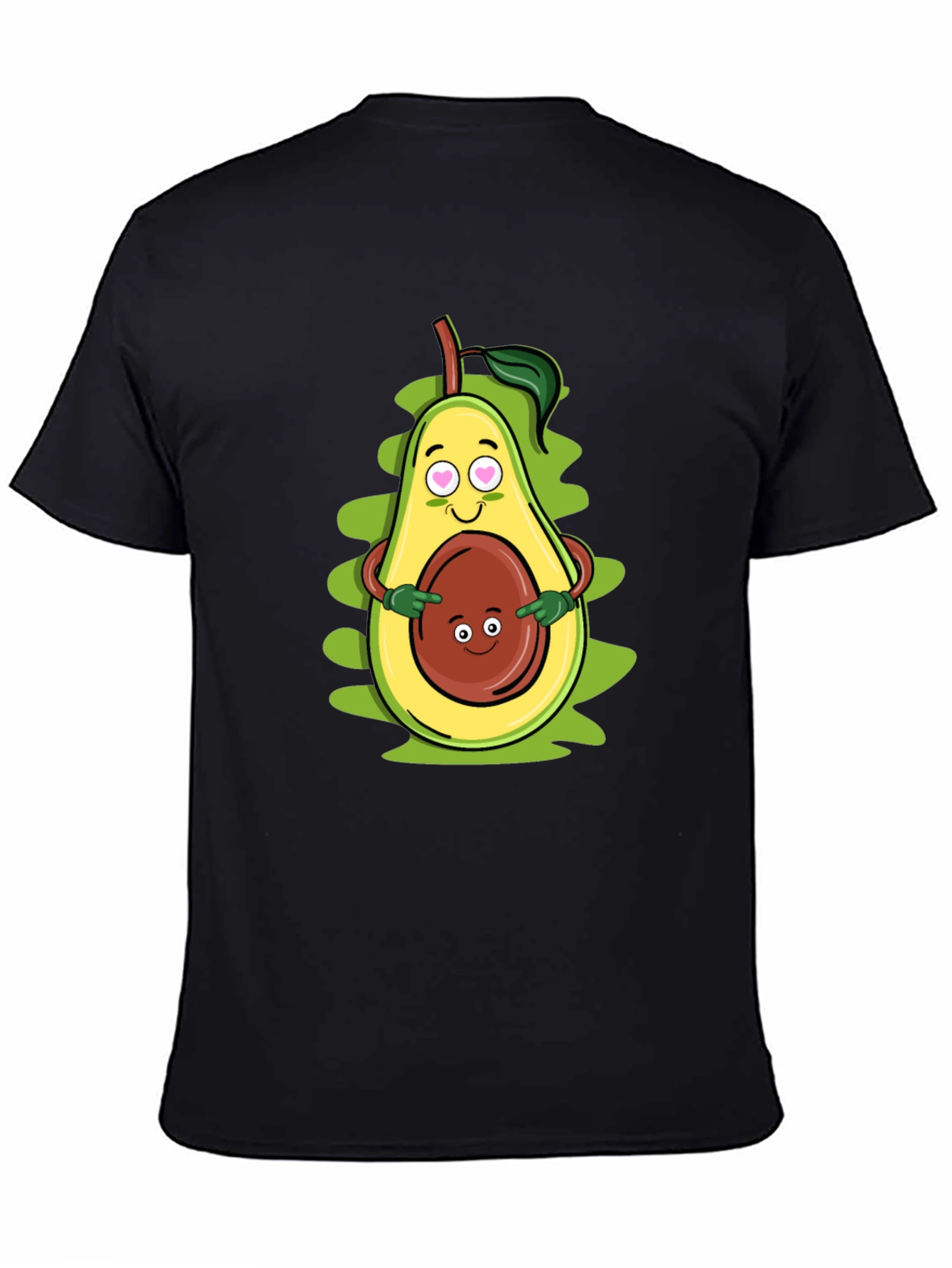 Black Funny Avocado Family Graphic T-Shirt view 4