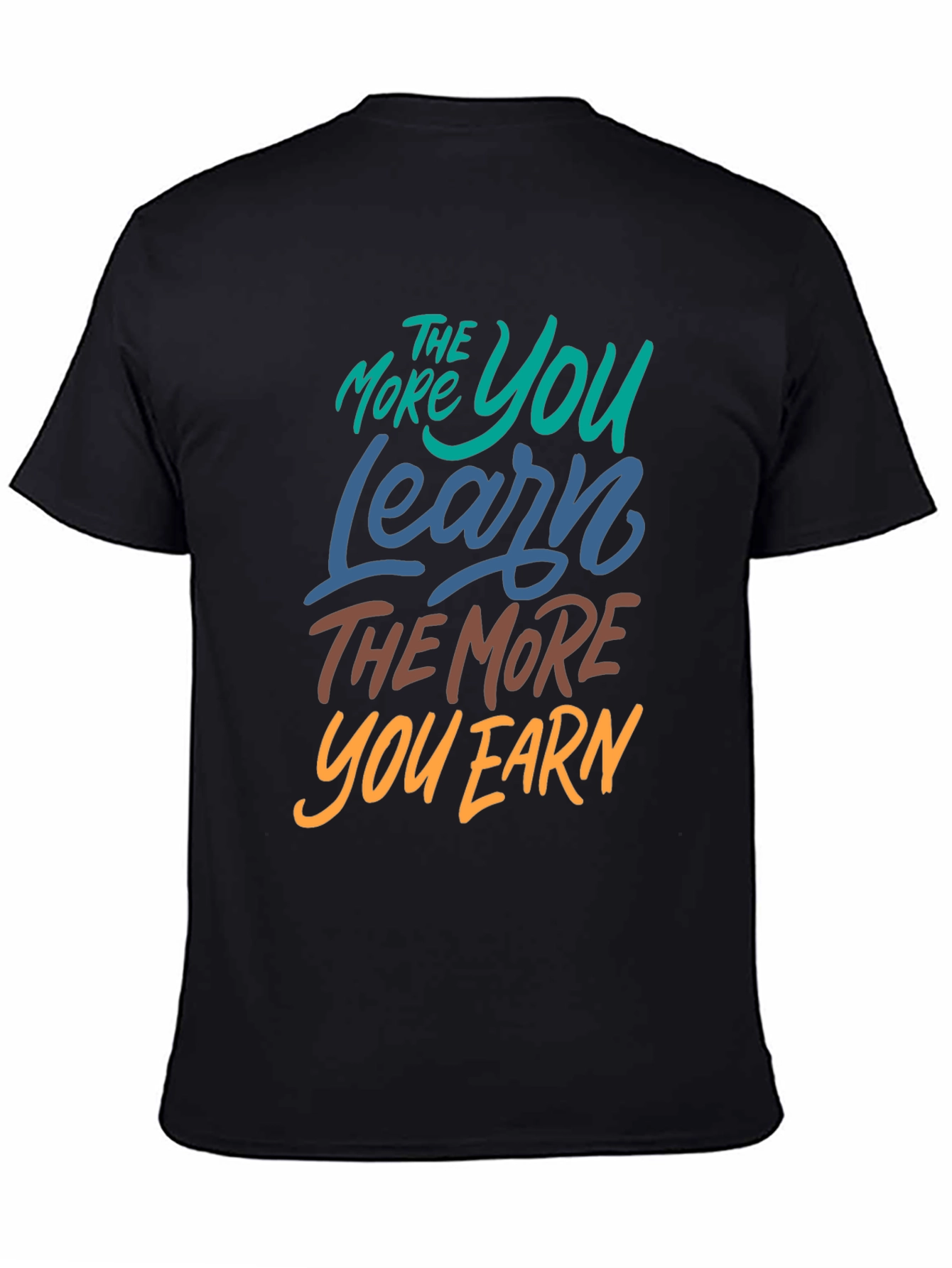 Black Learn More Earn More Graphic Tee view 4