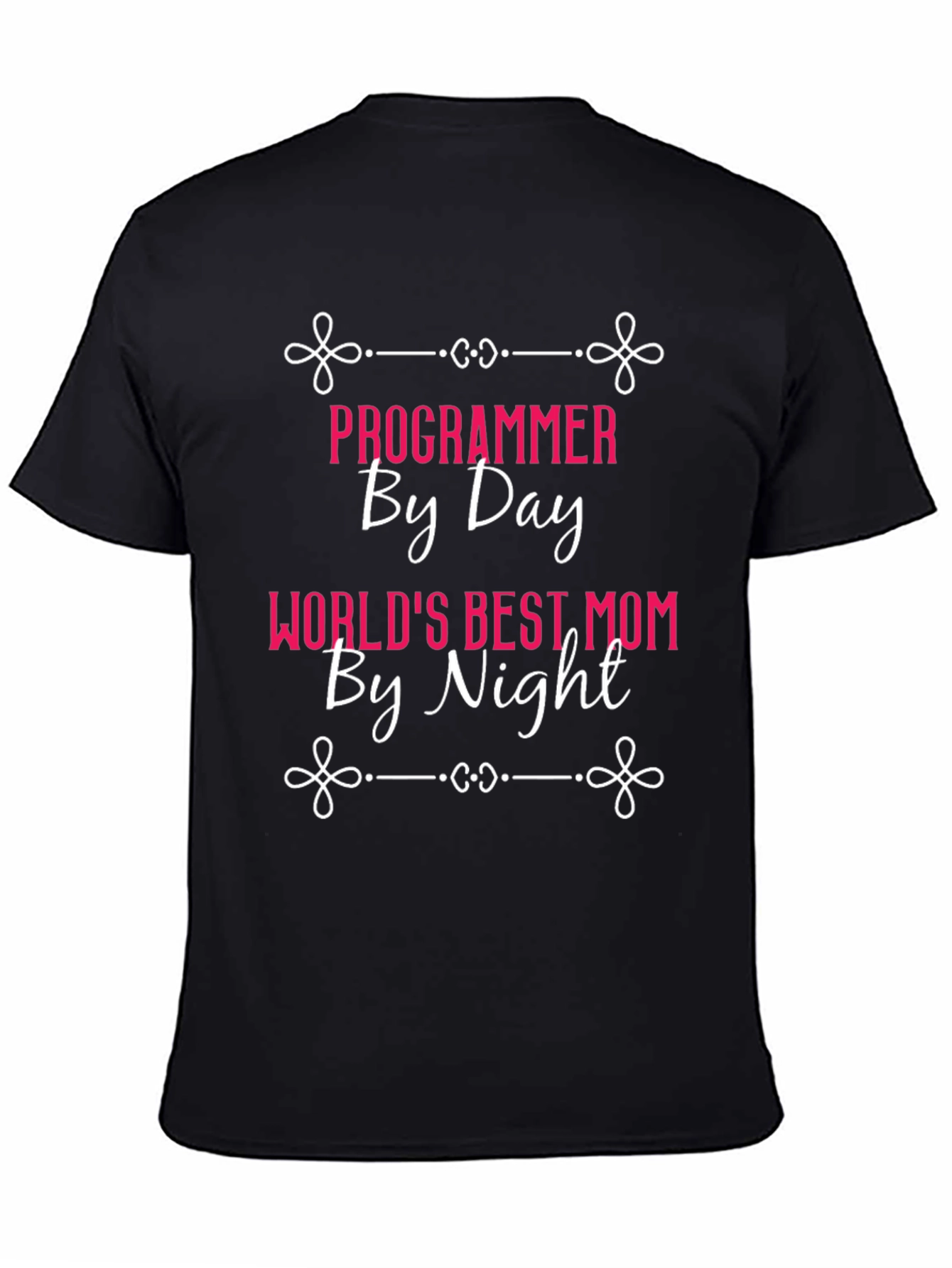 Black Programmer Mom Black T-Shirt - Day and Night view 4