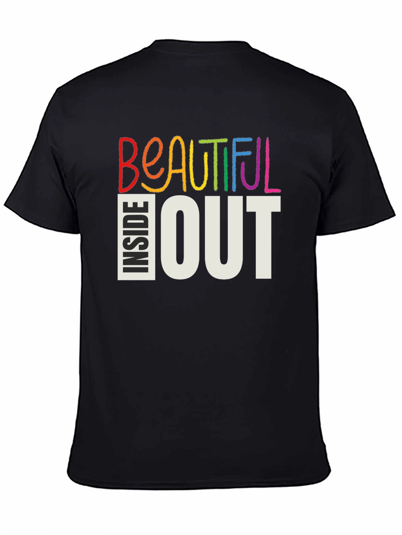 Black Beautiful Inside Out Graphic Tee - Stylish Comfort view 4