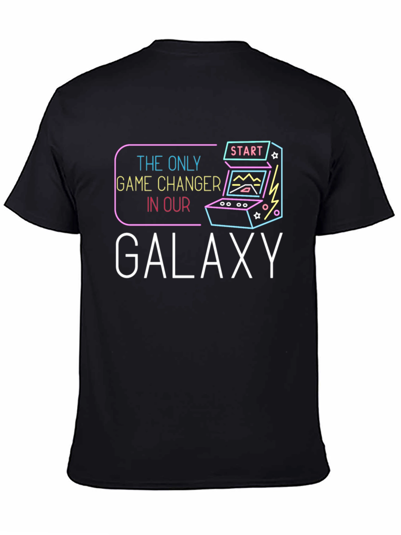 Black Game Changer Galaxy T-Shirt - Gamer Gift view 4