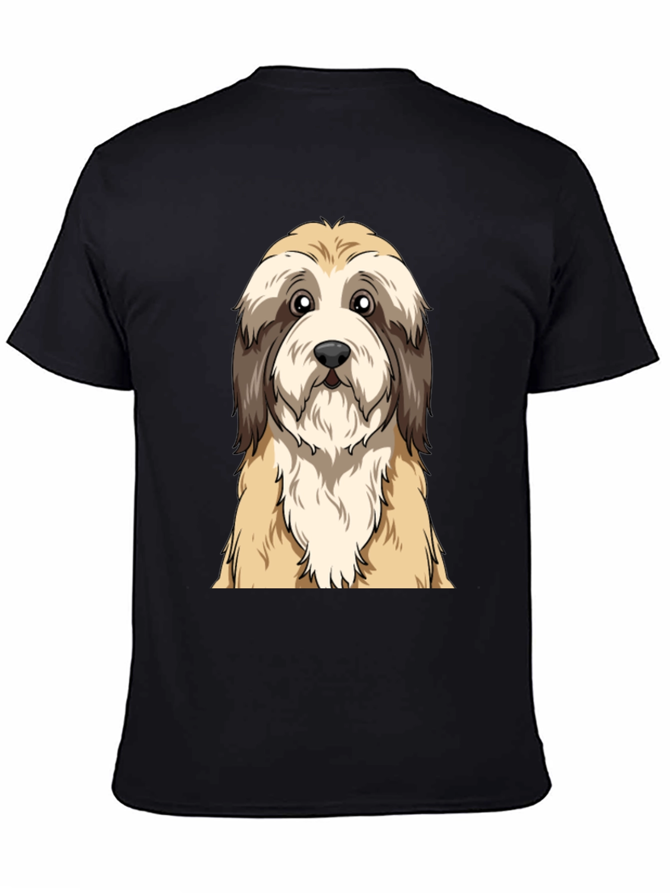 Black Cute Dog Graphic Tee - Unisex Black T-Shirt view 4