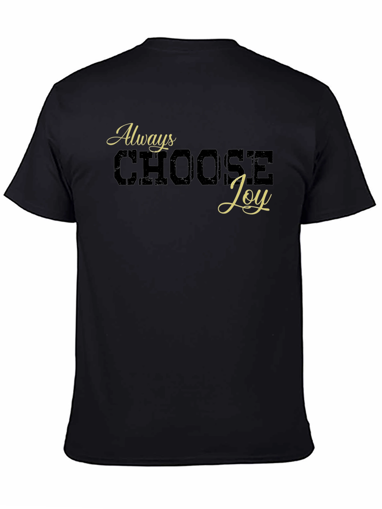 Black Always Choose Joy Graphic Tee - Black Cotton Blend view 4