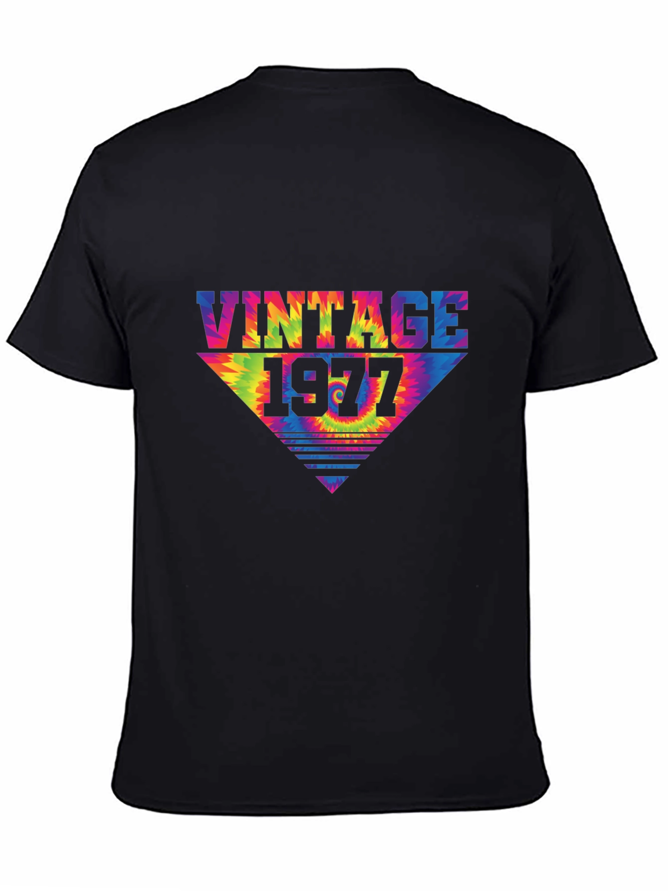 Black Vintage 1977 Tie Dye Graphic Tee view 4