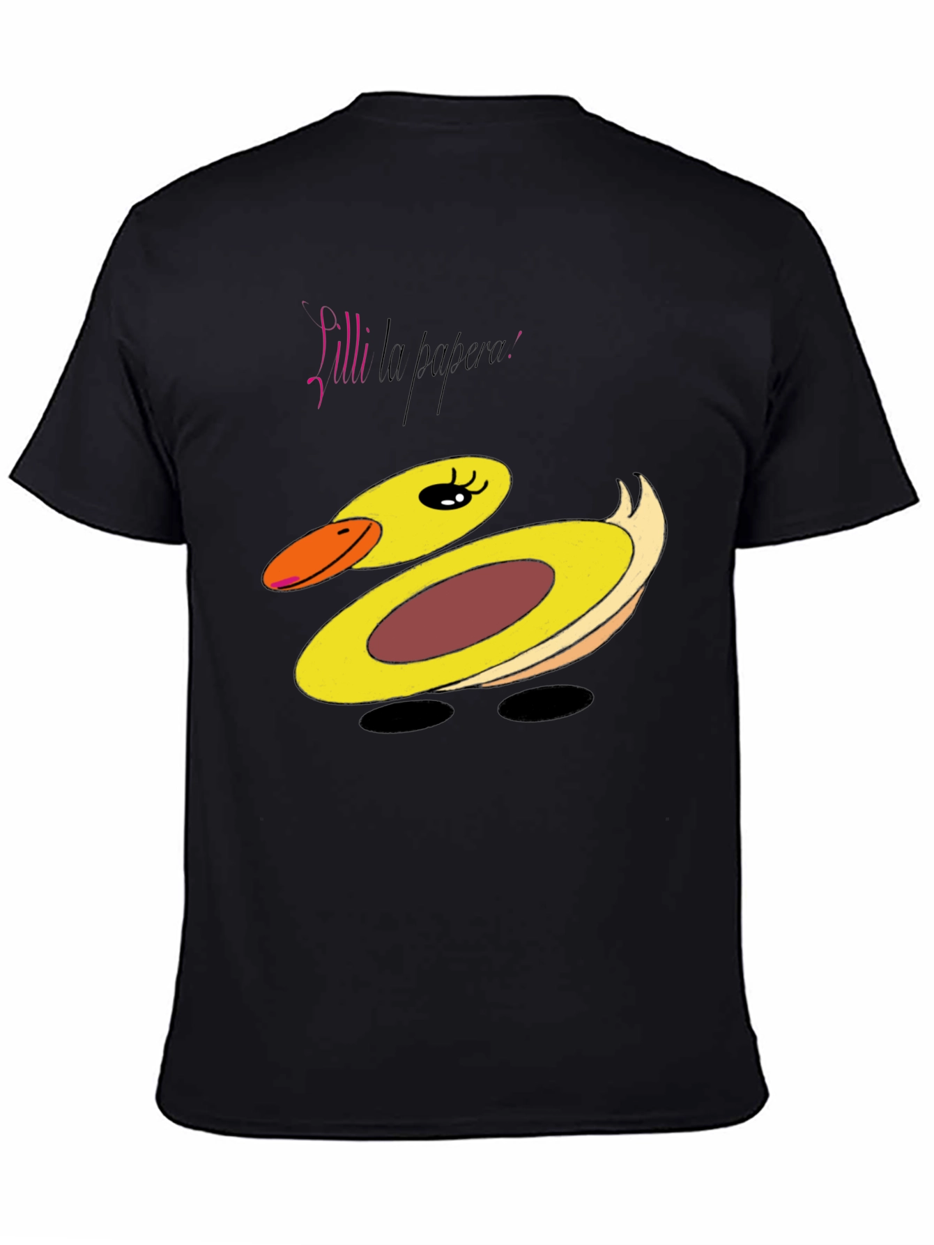 Black Duck Graphic T-Shirt - Playful Cartoon Design view 4