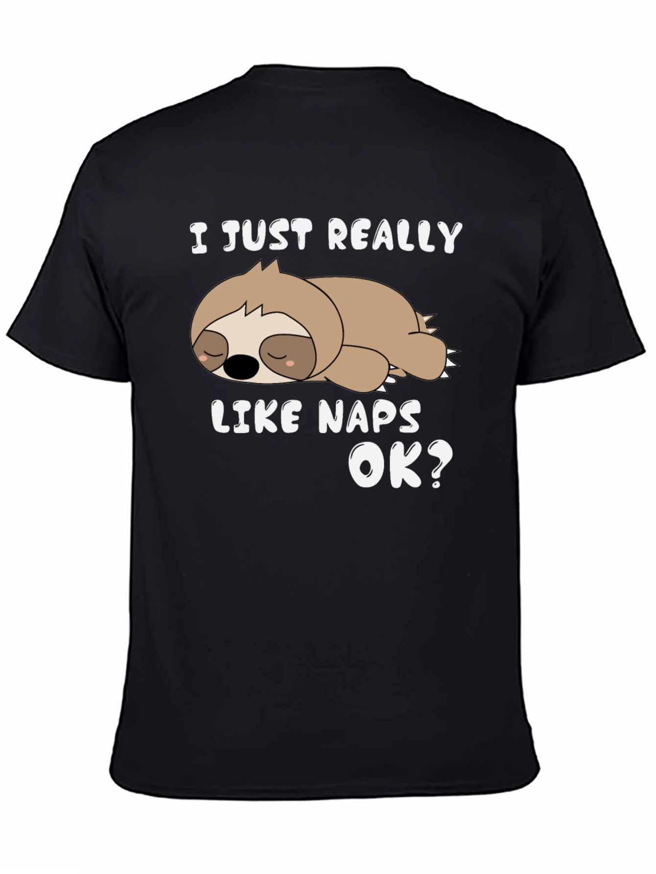 Black Sloth Naps Graphic T-Shirt view 4