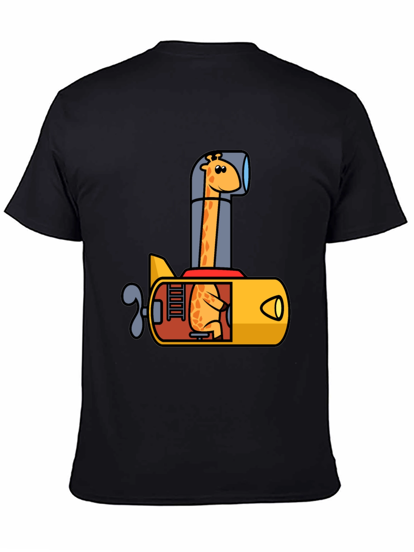Black Giraffe Submarine Black T-Shirt view 4