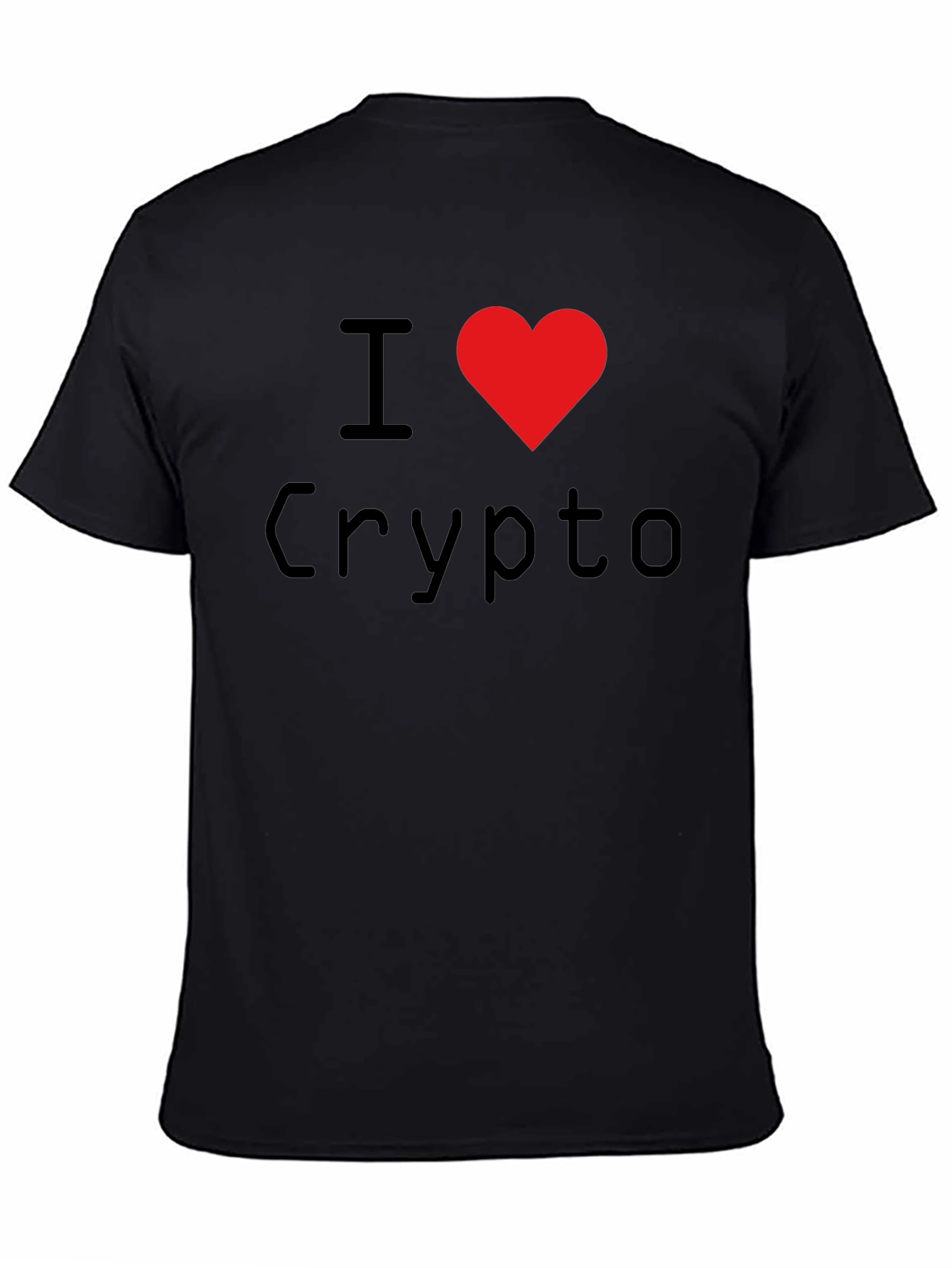 Black I Heart Crypto Black T-Shirt view 4