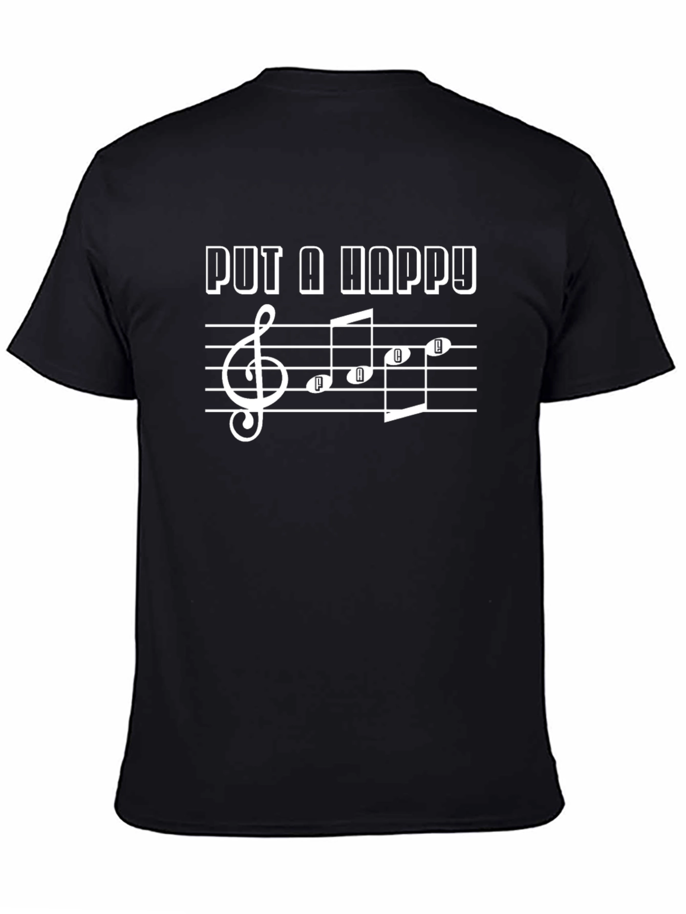 Black Put A Happy Note Music T-Shirt - Black view 4