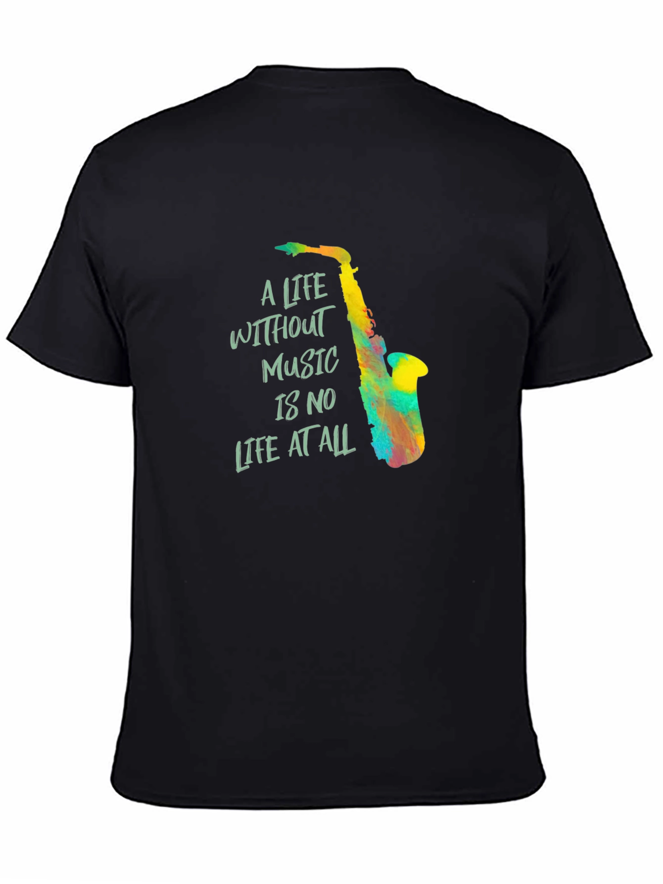 Black Music Lover Tee: "A Life Without Music" Graphic T-Shirt view 4