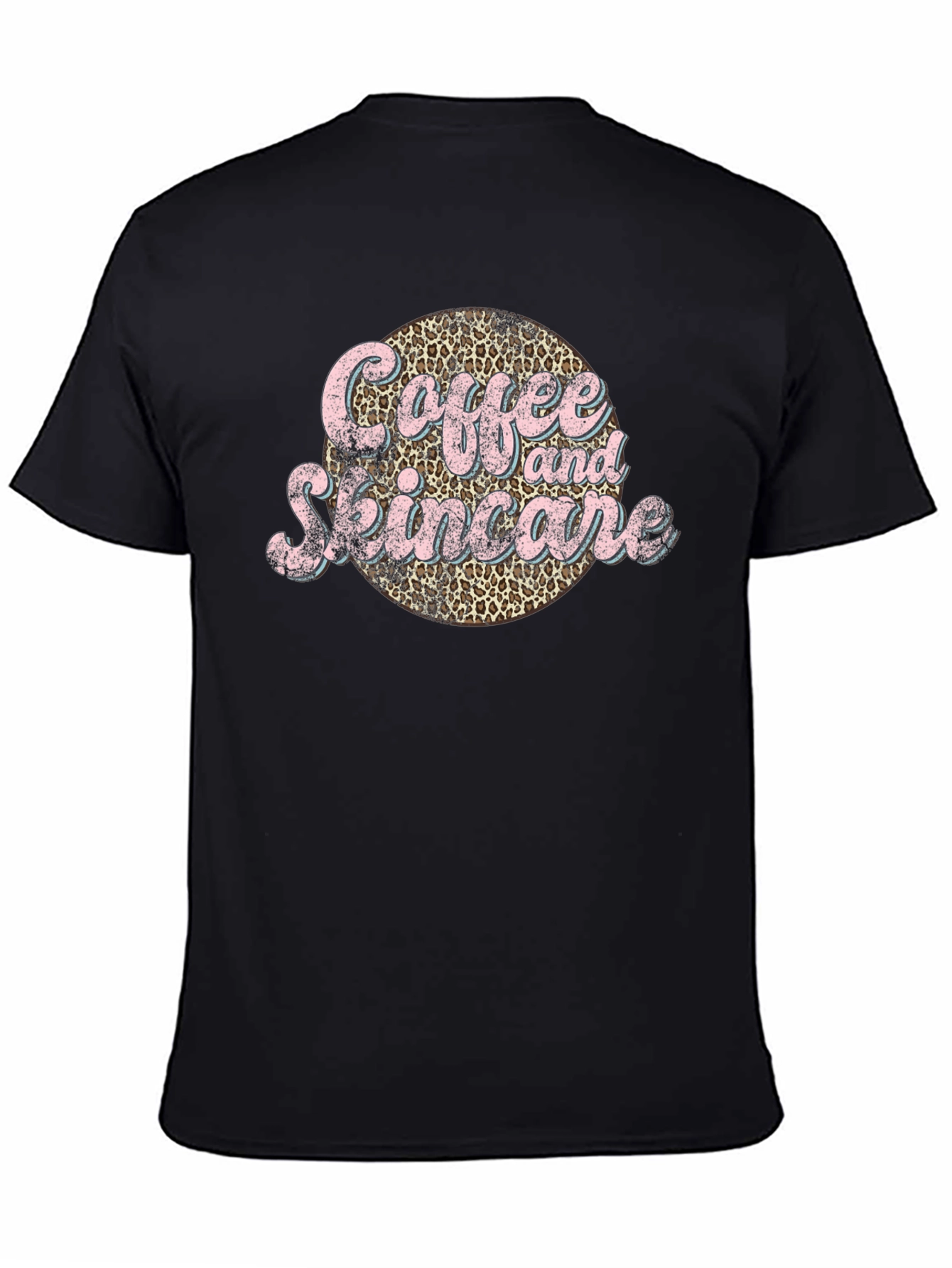 Black Coffee & Skincare Leopard Print Graphic Tee view 4