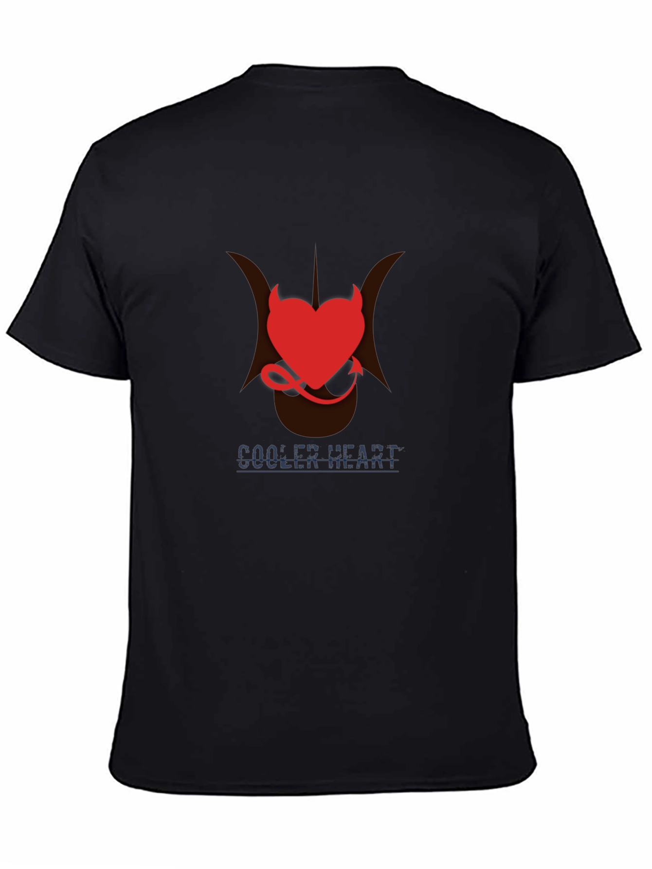 Black Devil Heart Graphic Print Tee view 4