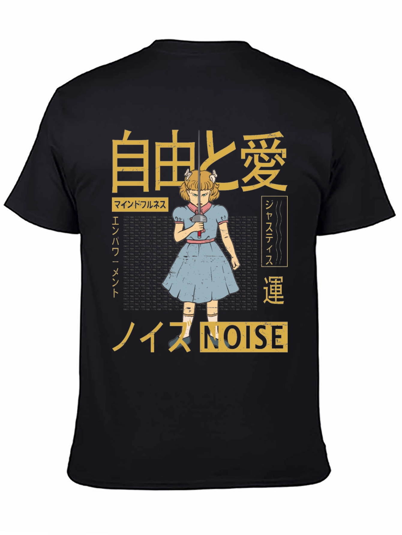 Black Anime Inspired Graphic Tee view 4