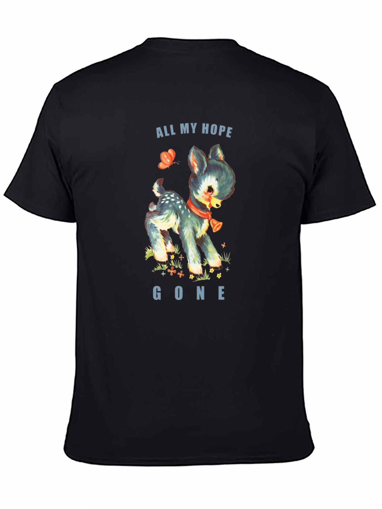 Black All My Hope Gone Deer Graphic Tee - Black view 4