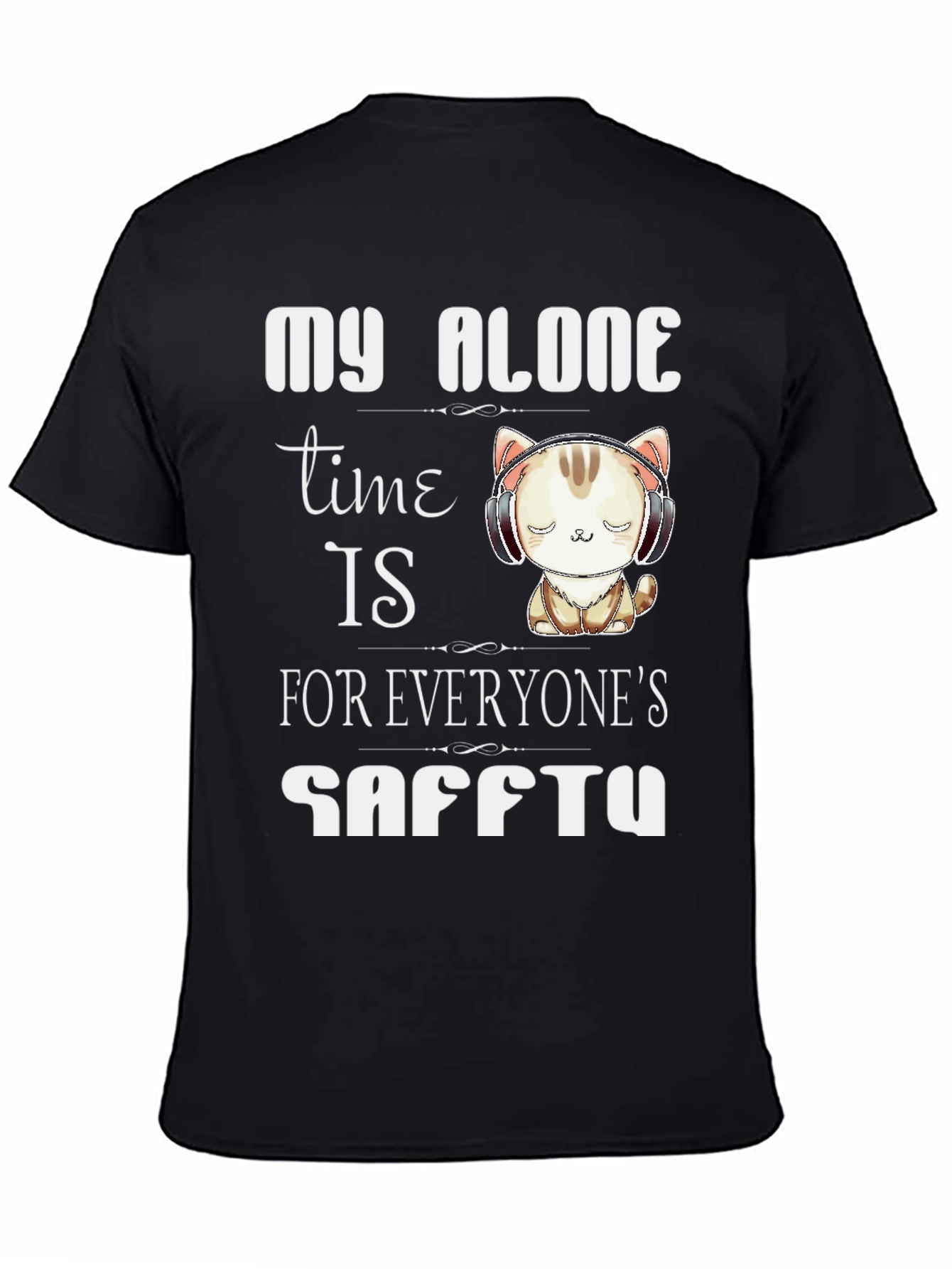 Black My Alone Time T-Shirt view 4