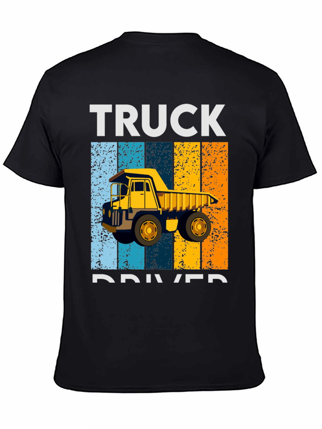Black Truck Driver Retro Style Graphic T-Shirt view 4